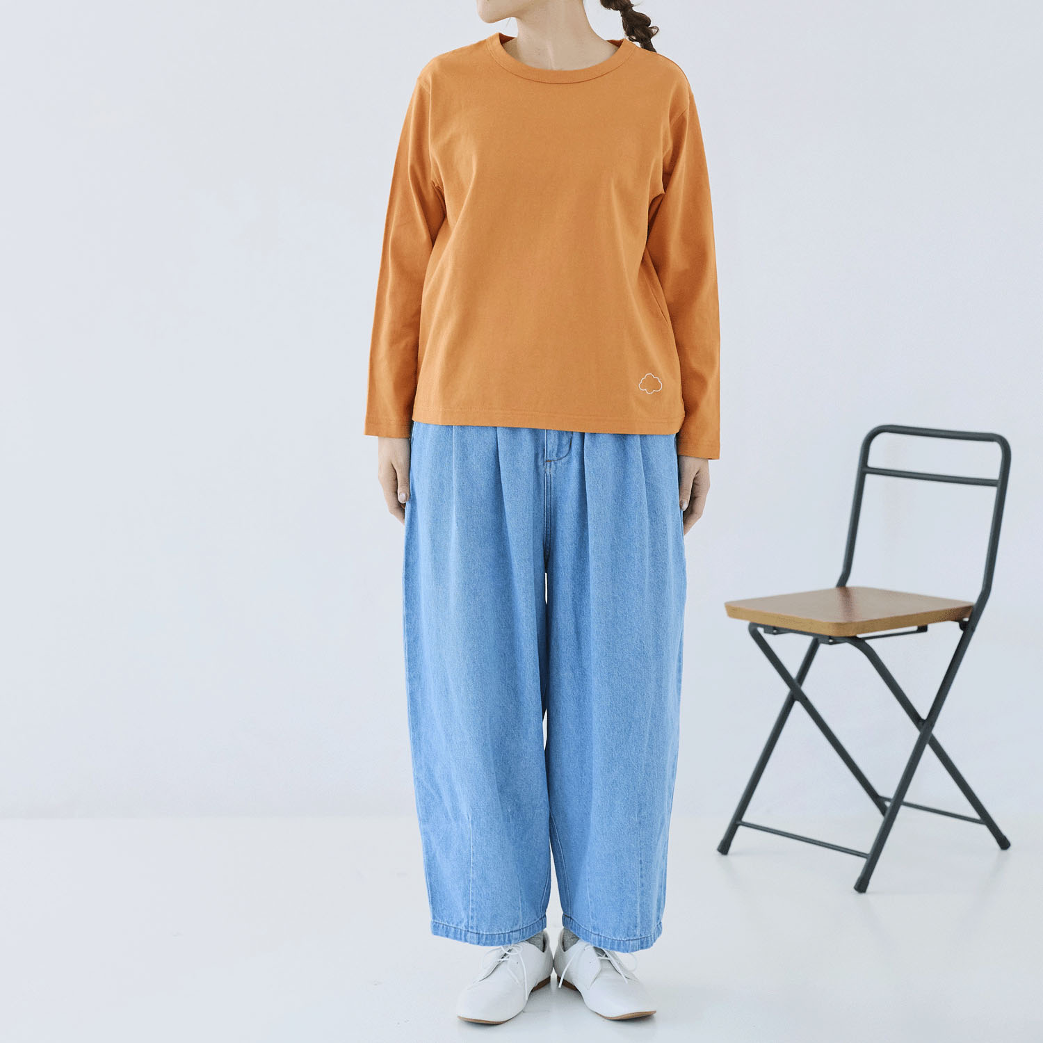 cloudnine ノンノ 7．4oz タテスラブ入りデニム10分丈 バルーンパンツ - 画像2