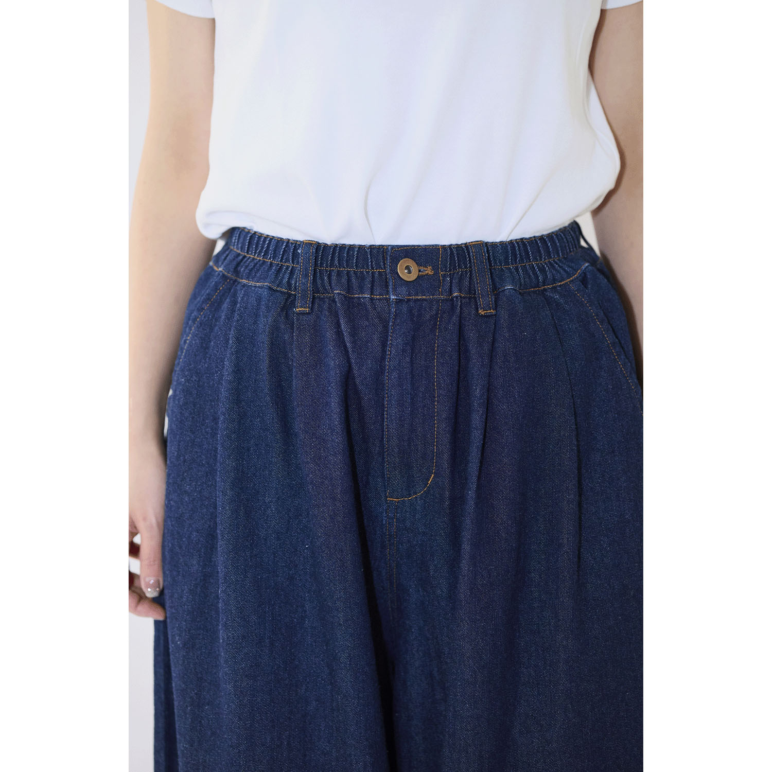 cloudnine ノンノ 7．4oz タテスラブ入りデニム10分丈 バルーンパンツ - 画像11