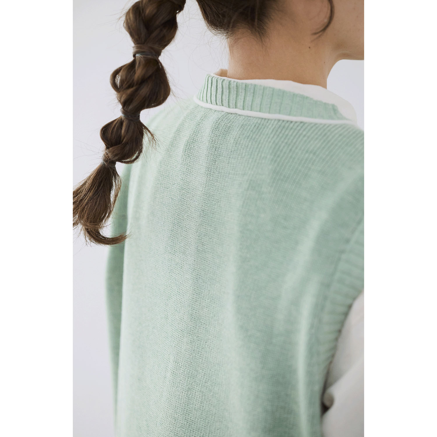 cloudnine ノンノ 麻調タッチ 配色コンビ ニットベスト - 画像15