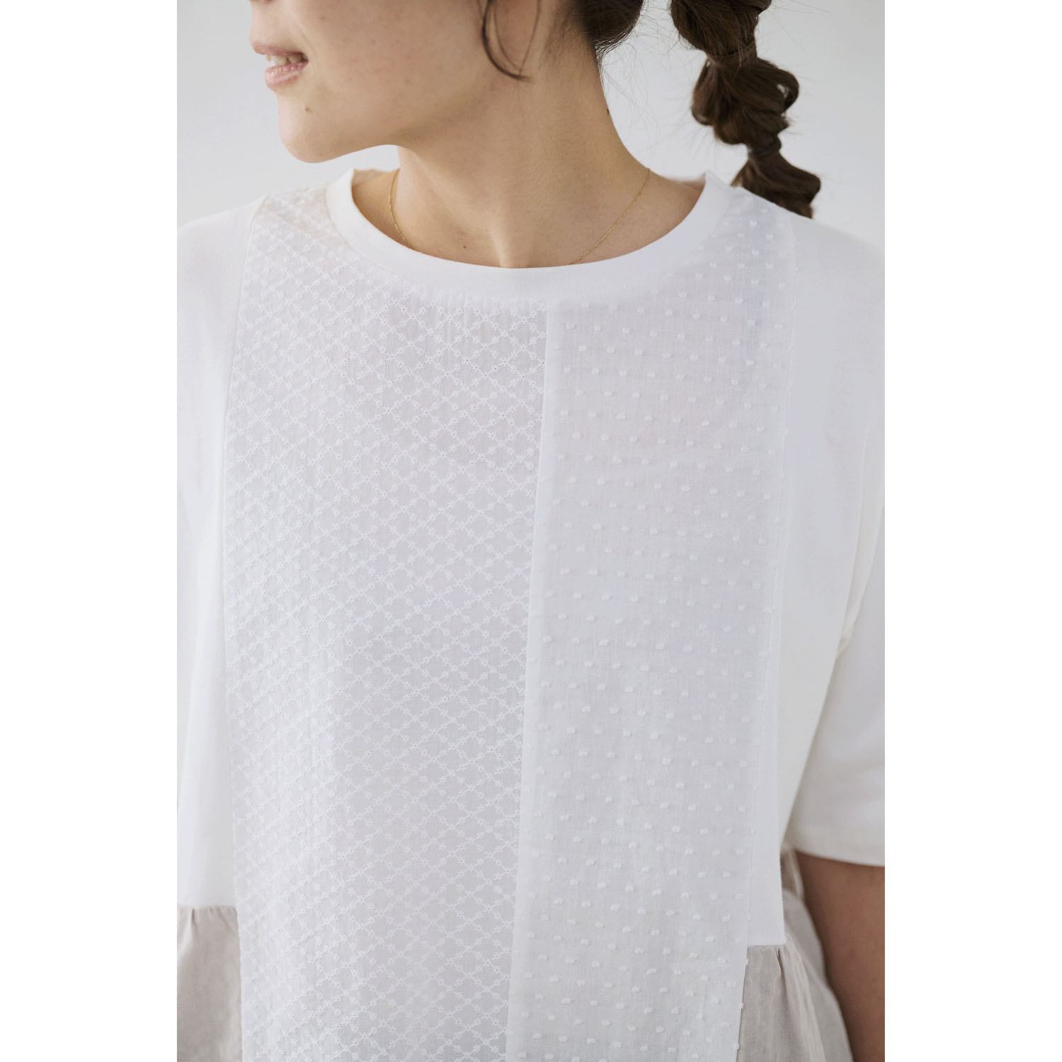 cloudnine ノンノ パッチワーク切替五分袖カットソー - 画像8