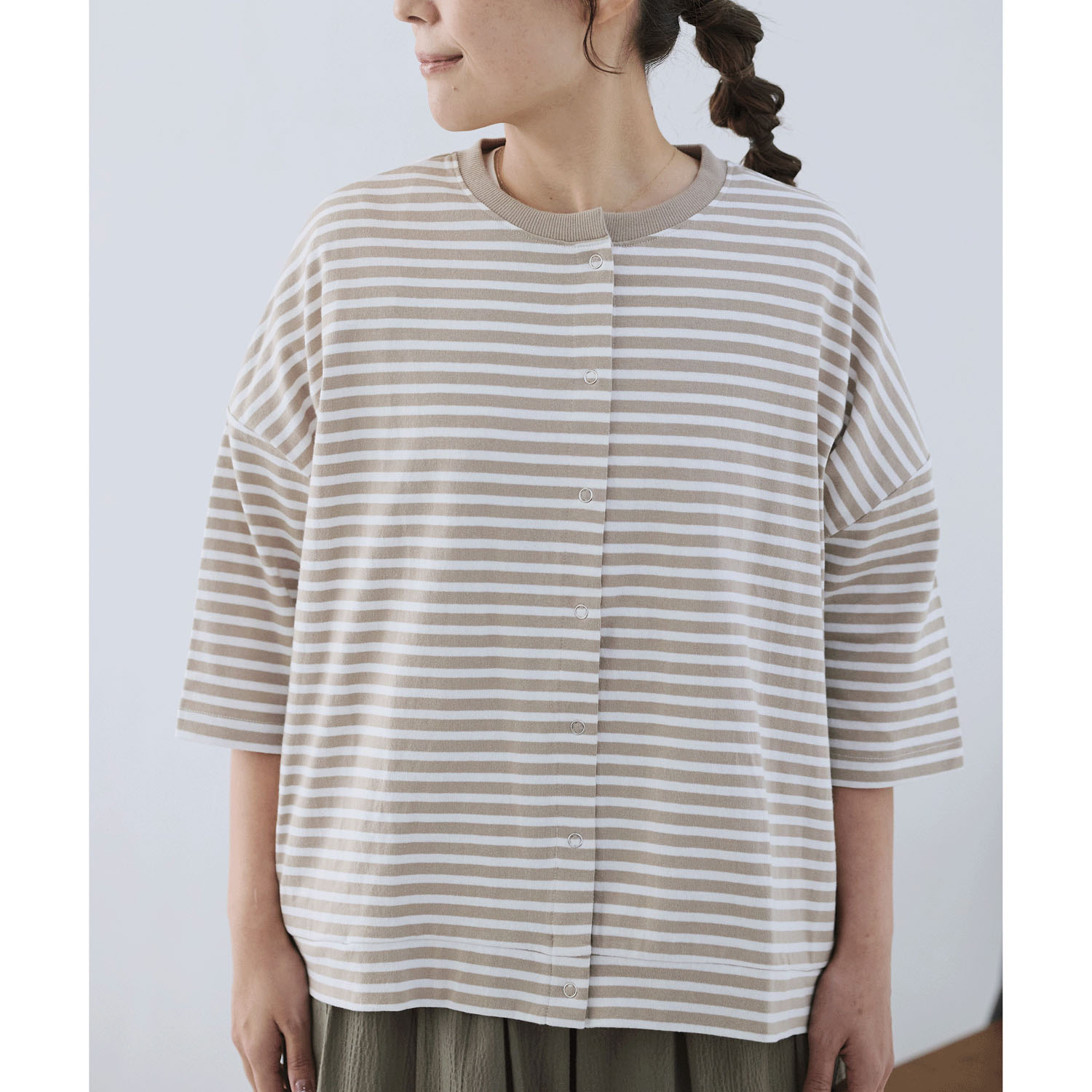 cloudnine ノンノ UV加工 ボーダー6分袖カーディガン - 画像13