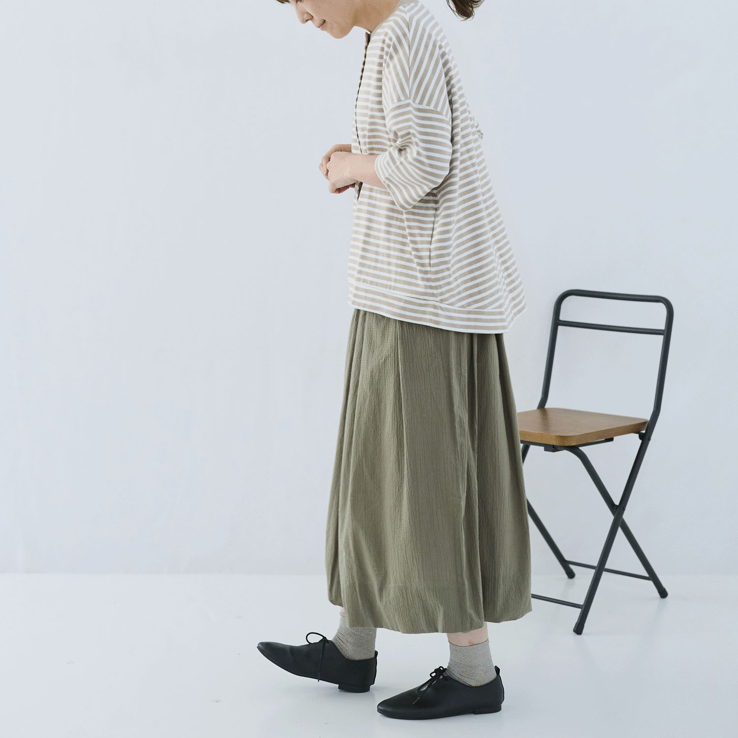 cloudnine ノンノ UV加工 ボーダー6分袖カーディガン - 画像10