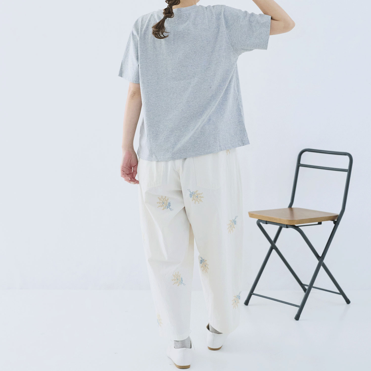 cloudnine ノンノ 猫刺繍半袖カットソー - 画像4