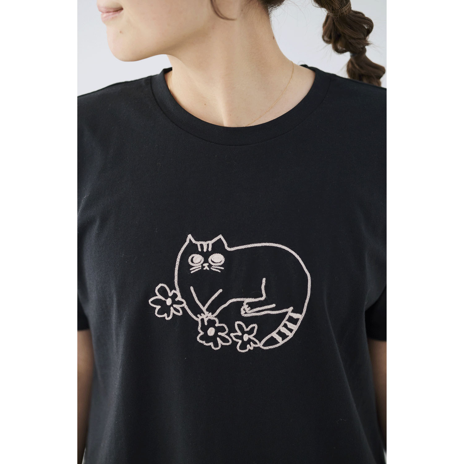 cloudnine ノンノ 猫刺繍半袖カットソー - 画像10