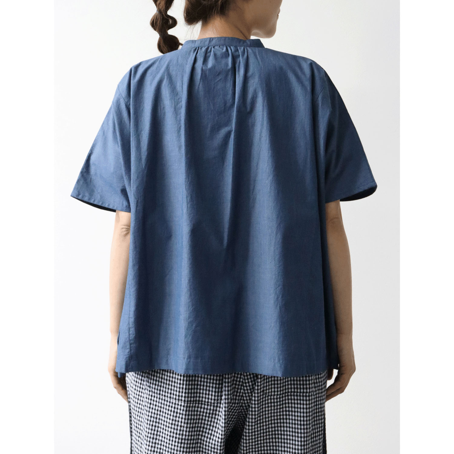 cloudnine ノンノ 3．5ozカラーデニム前立てフリルブラウス - 画像15