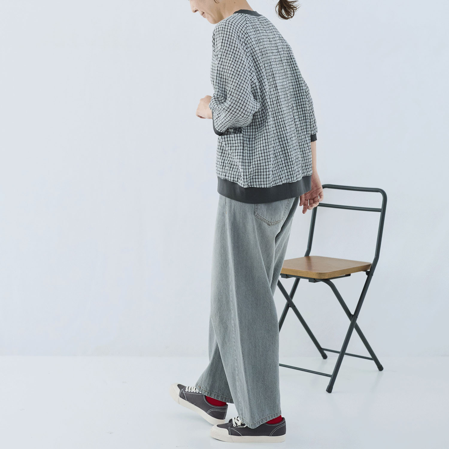 cloudnine ノンノ  チェック柄プルオーバーブラウス - 画像2