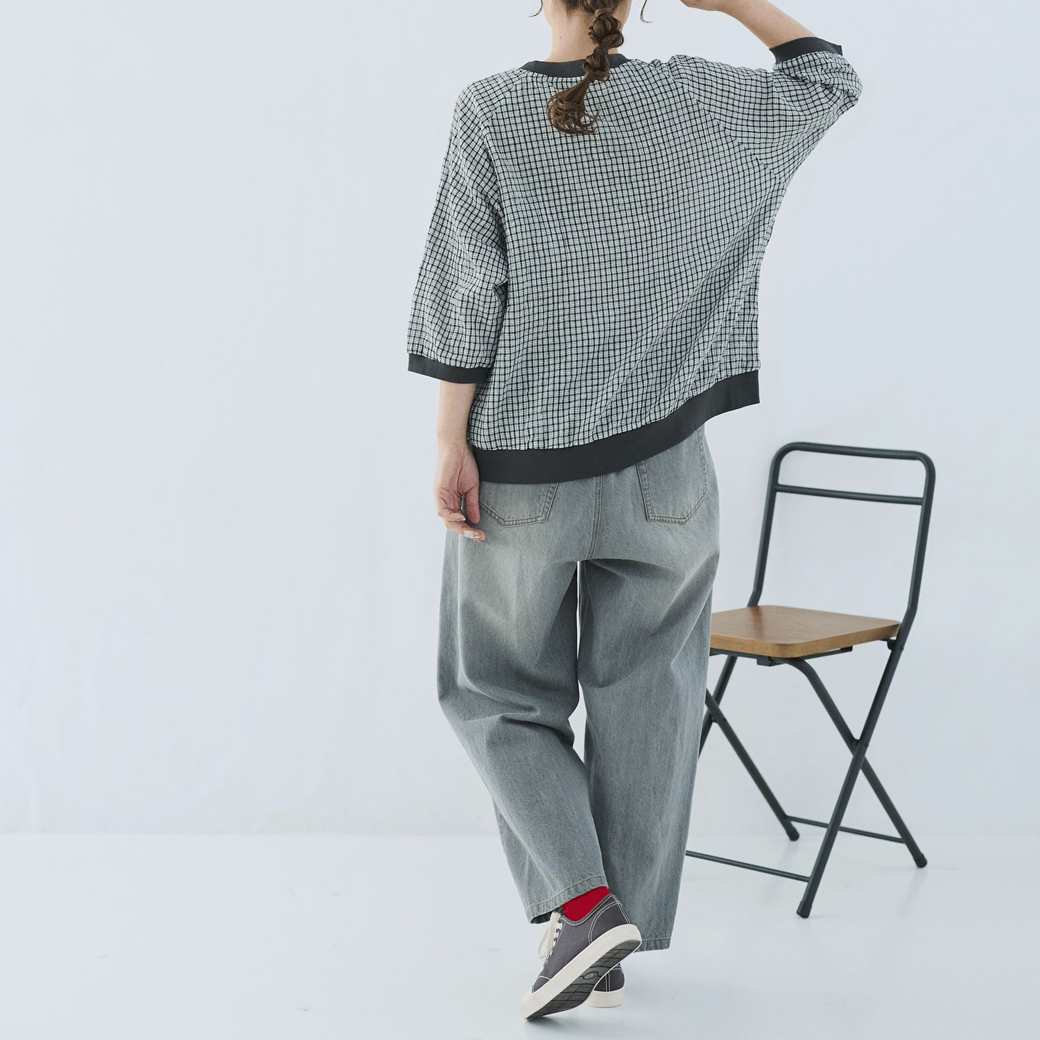 cloudnine ノンノ  チェック柄プルオーバーブラウス - 画像3