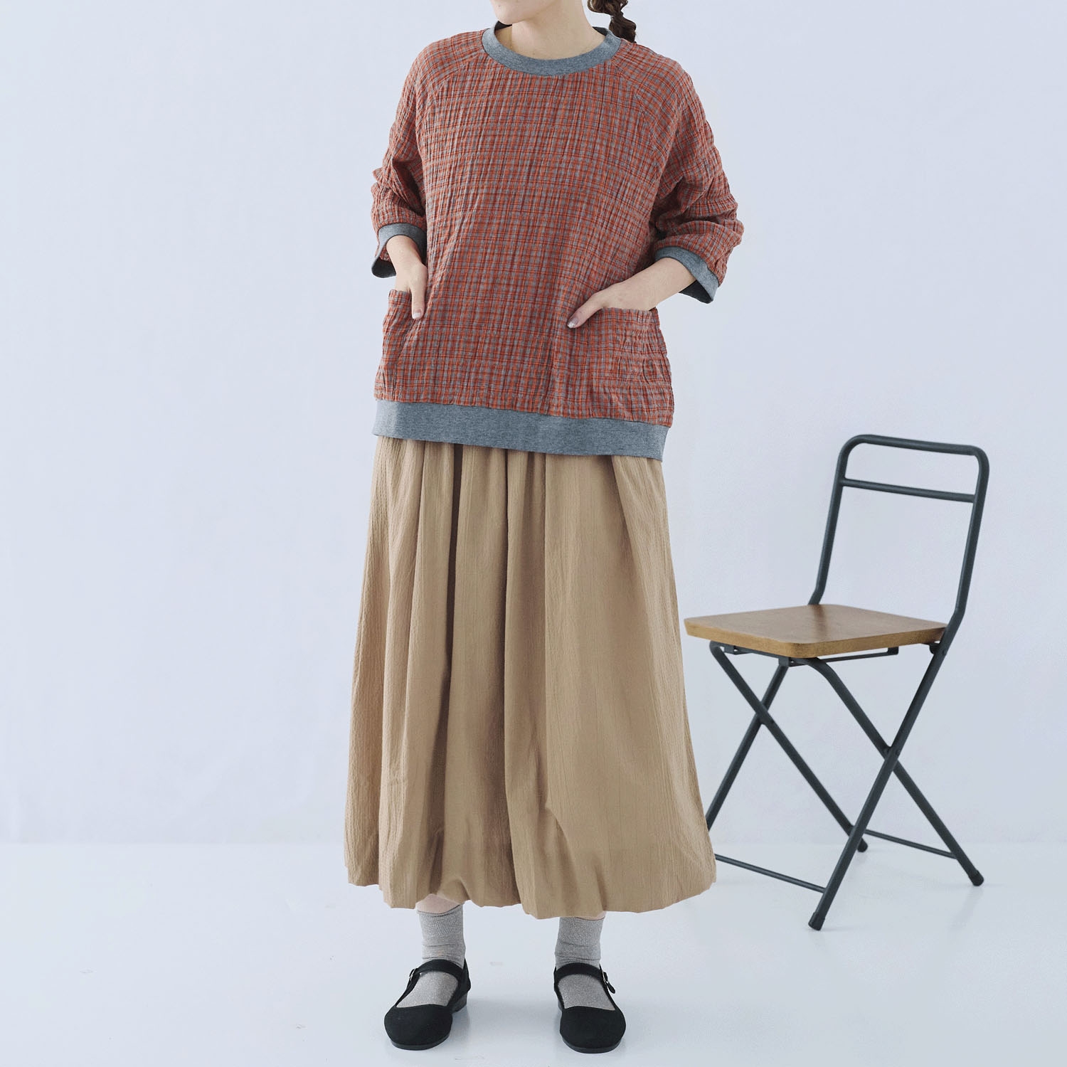 cloudnine ノンノ  チェック柄プルオーバーブラウス - 画像4