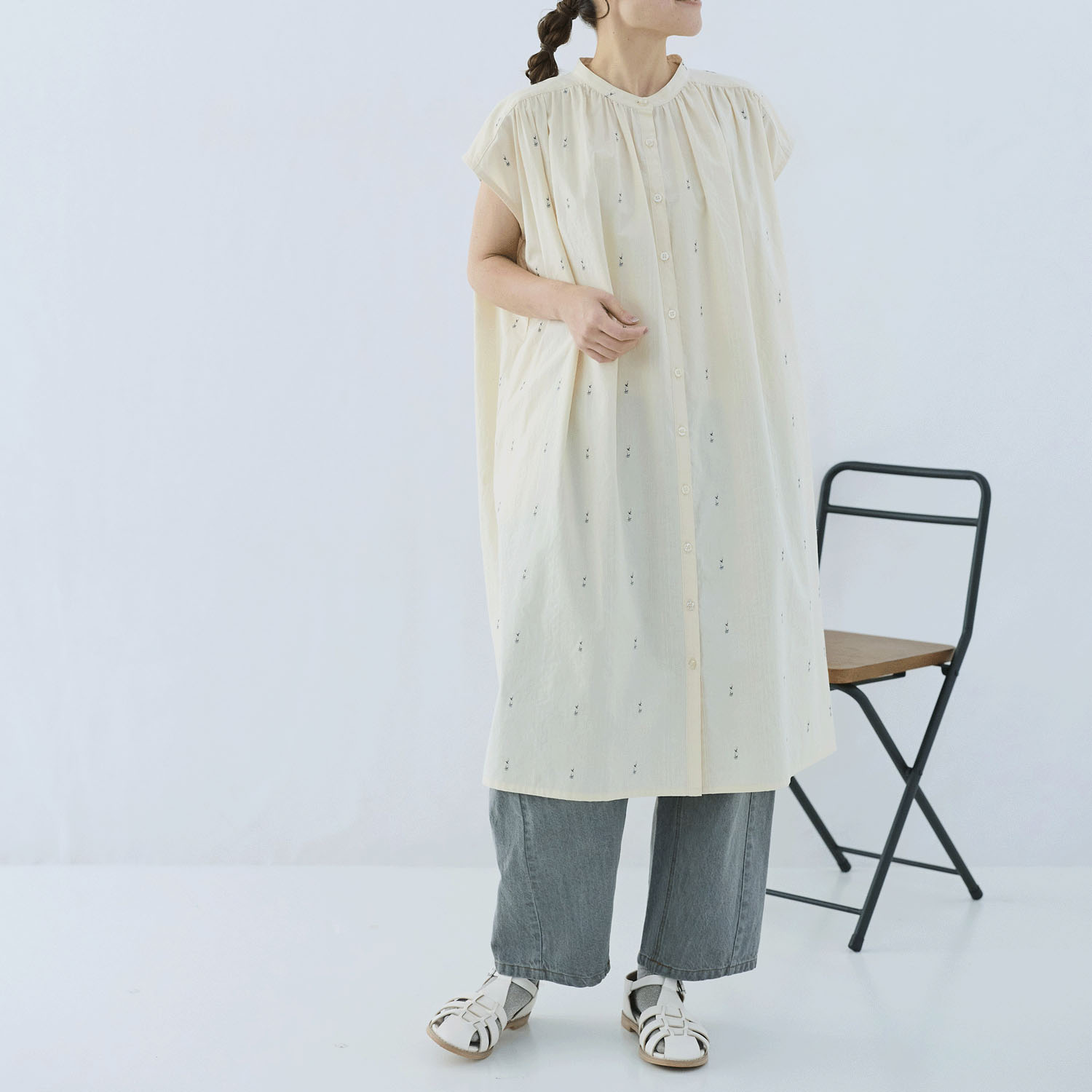 cloudnine ノンノ コットンジャカード花柄ワンピース - 画像3