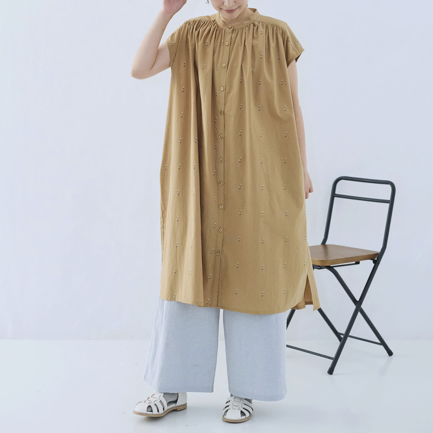 cloudnine ノンノ コットンジャカード花柄ワンピース