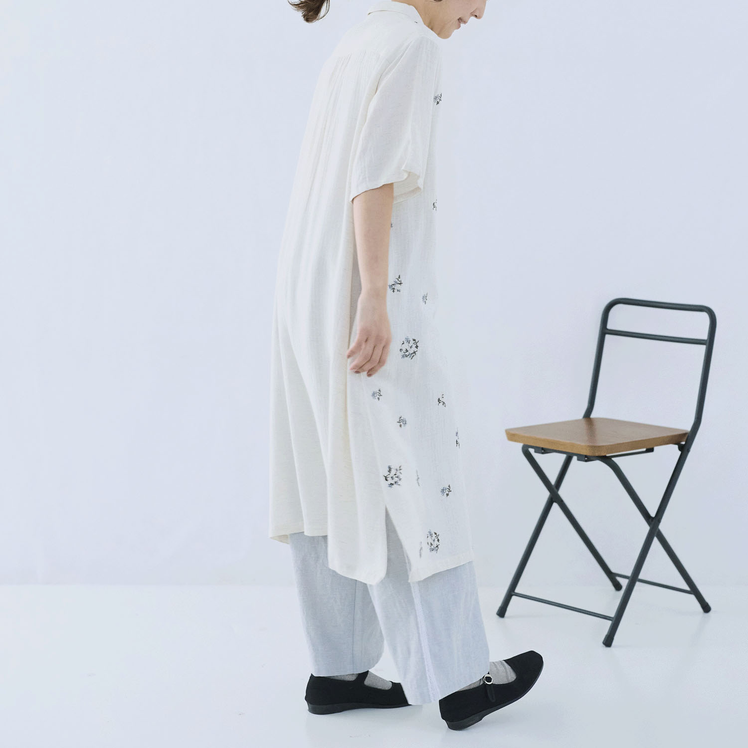 cloudnine ノンノ  花刺繍入りジャカードワンピース - 画像11