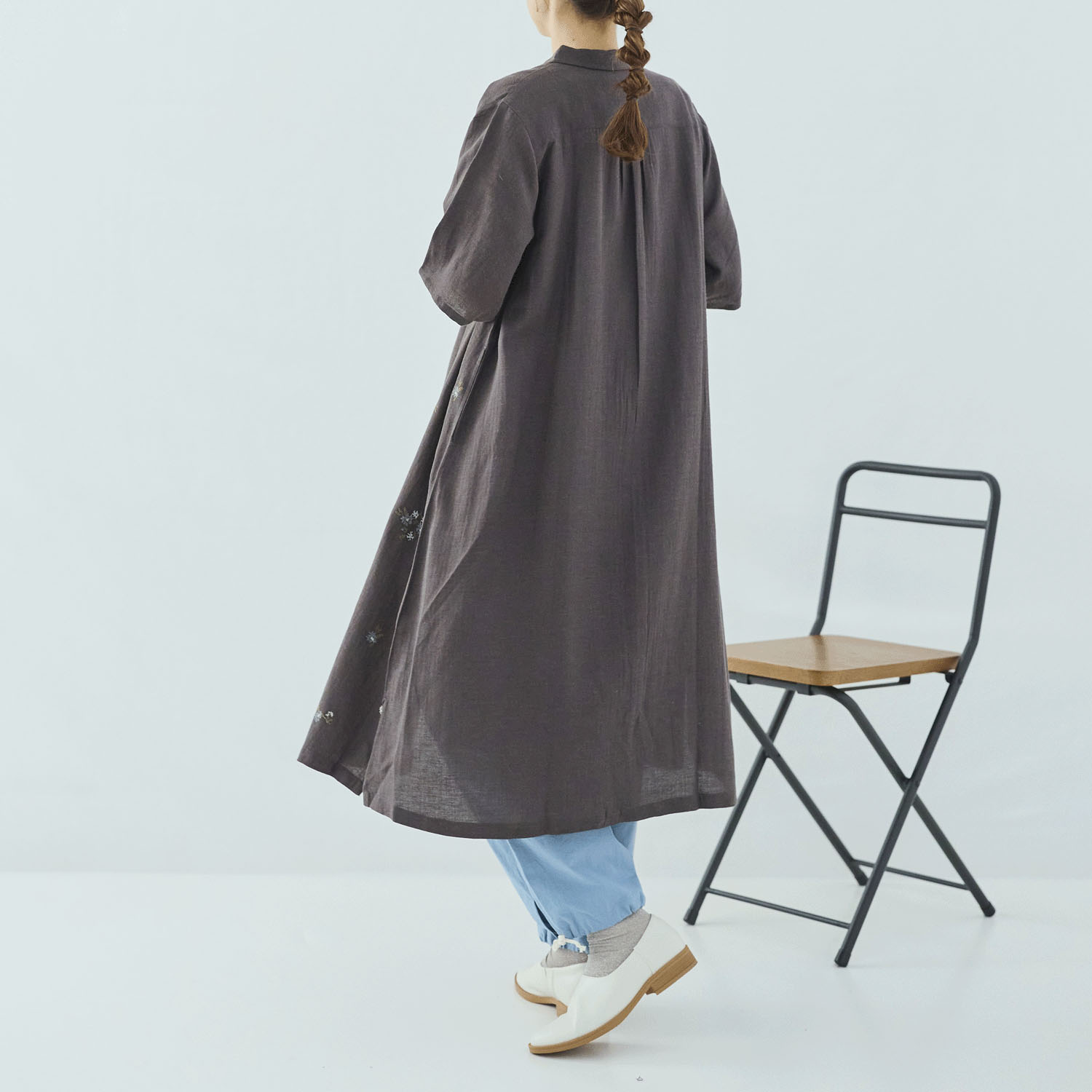 cloudnine ノンノ  花刺繍入りジャカードワンピース - 画像4