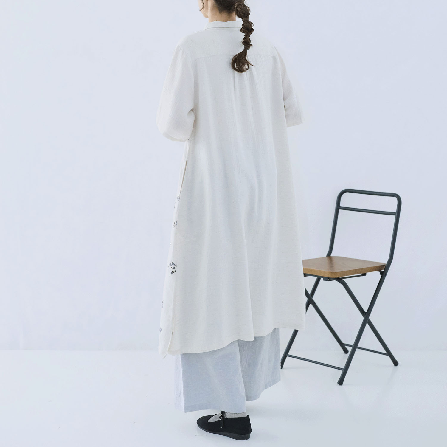 cloudnine ノンノ  花刺繍入りジャカードワンピース - 画像9