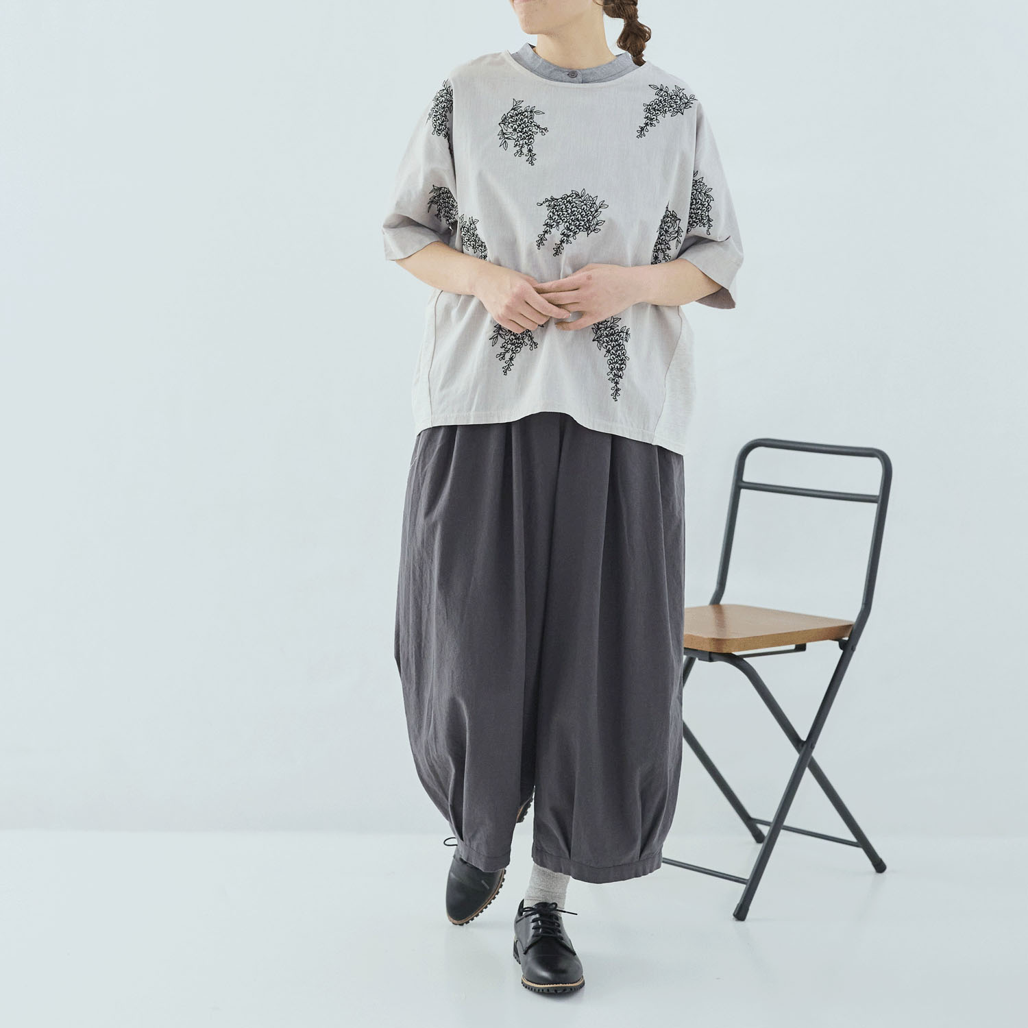 れんげ ノンノ 和花刺繍ドルマンブラウス - 画像6