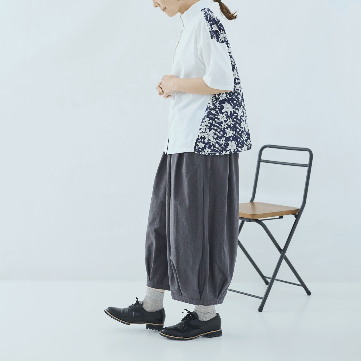 れんげ ノンノ 綿スラブバルーン和モダンパンツ - 画像2