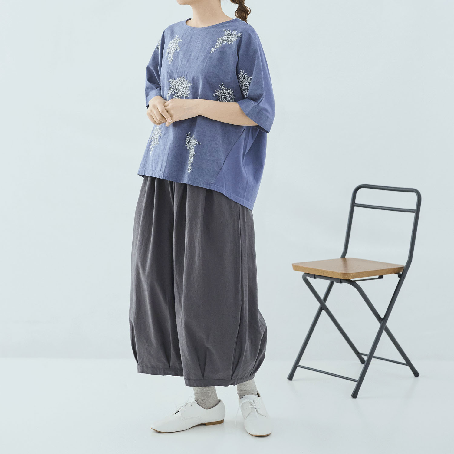 れんげ ノンノ 綿スラブバルーン和モダンパンツ - 画像3