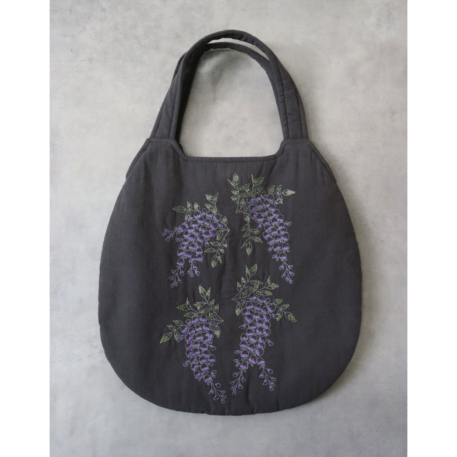 れんげ ノンノ 綿スラブシャンブレー花柄刺繍バッグ - 画像4