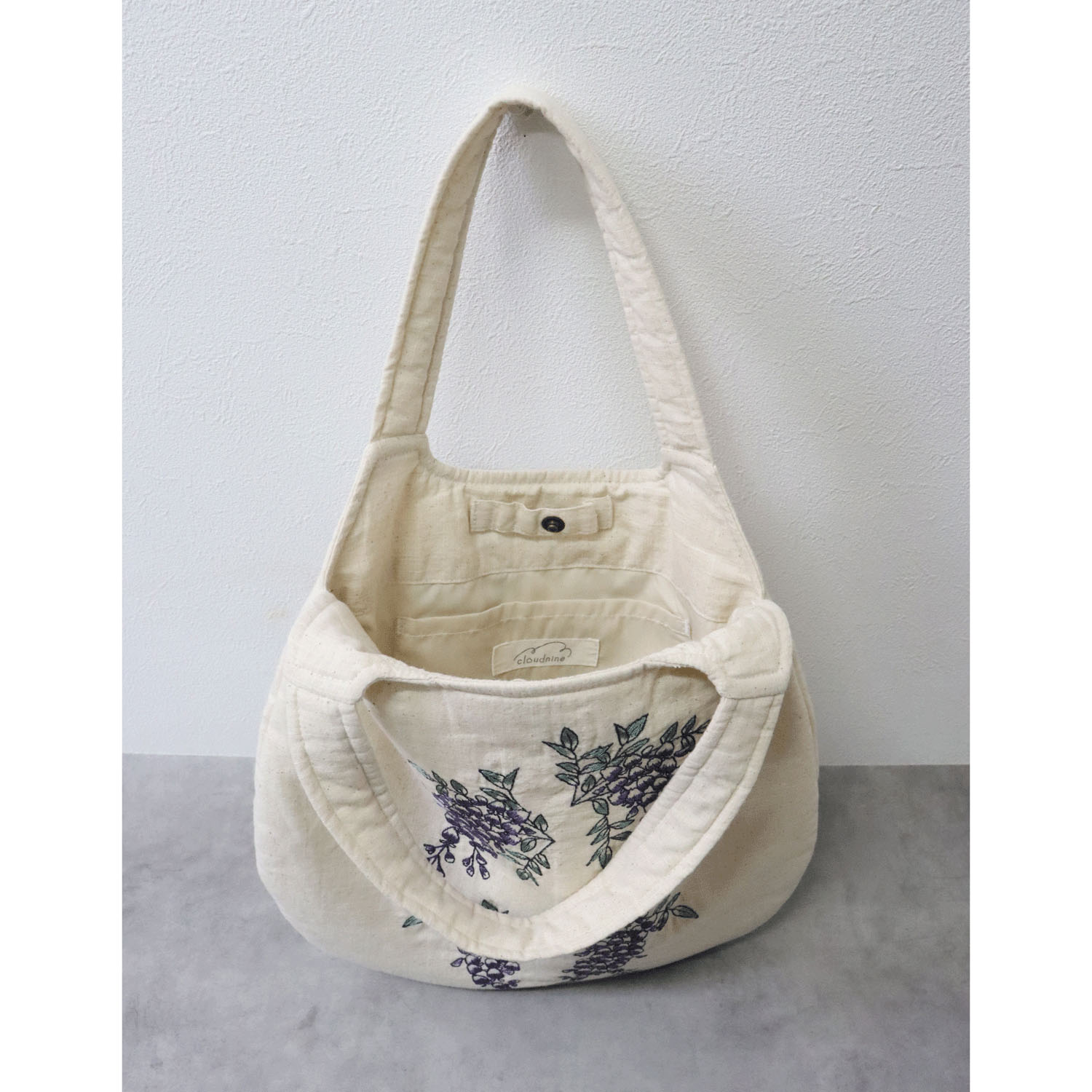 れんげ ノンノ 綿スラブシャンブレー花柄刺繍バッグ - 画像8