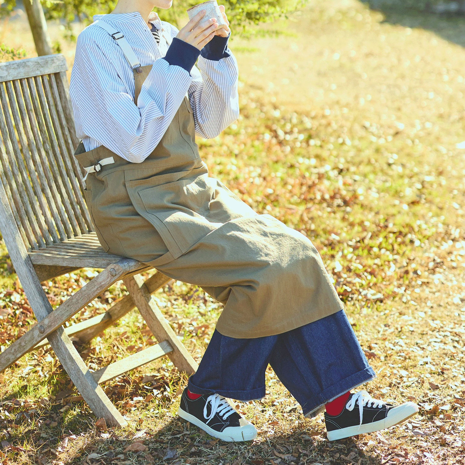 cloudnine 先染めツイル ふらしポケット付サロペットエプロン - 画像17