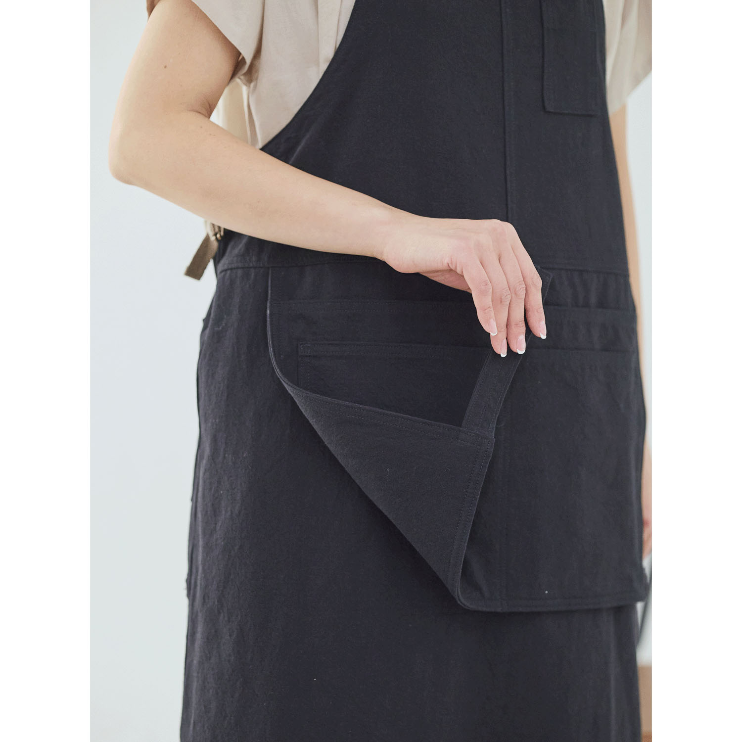 cloudnine 先染めツイル ふらしポケット付サロペットエプロン - 画像9