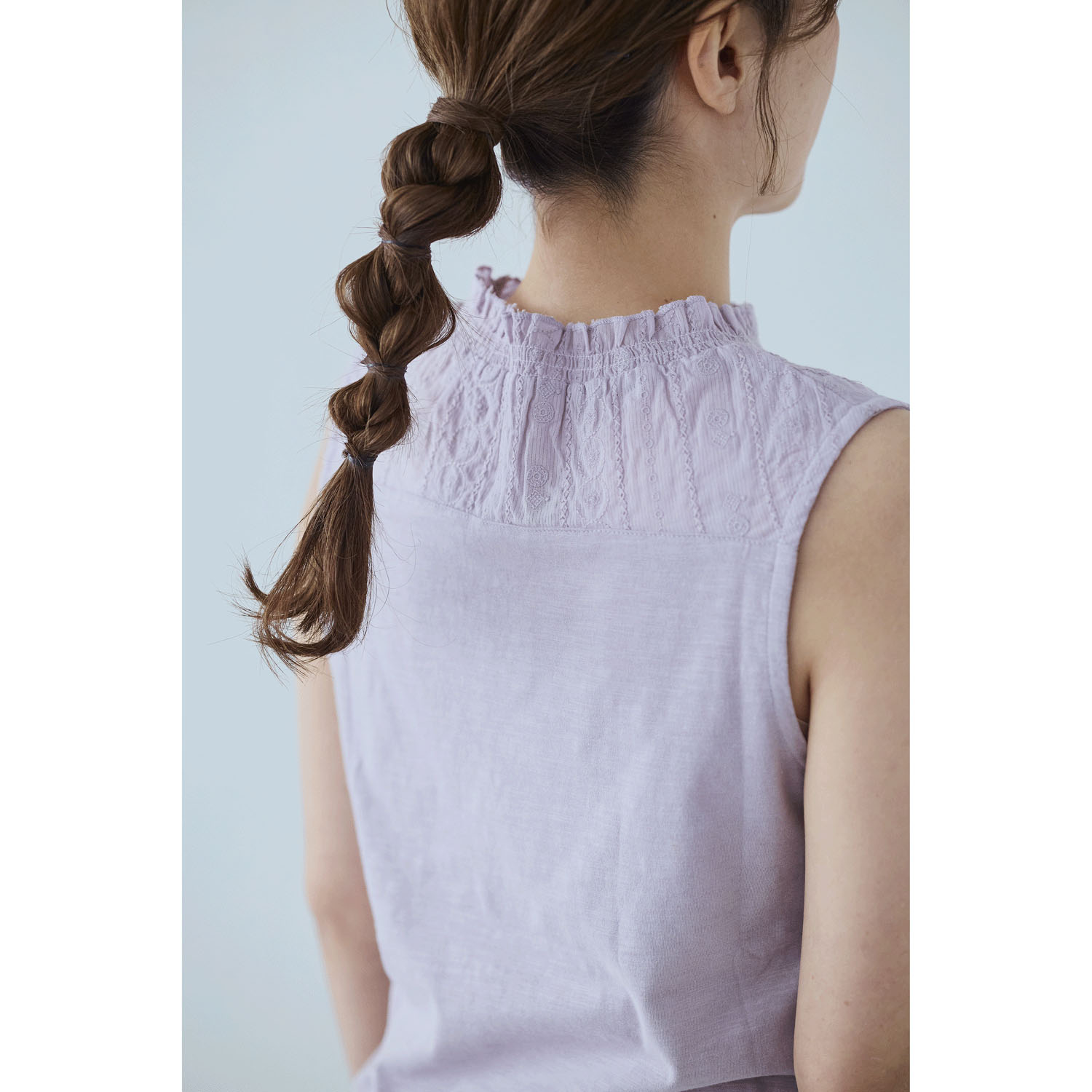 cloudnine 定番SZコットンスラブ天竺×ドビーストライプ刺繍タンクトップ - 画像19