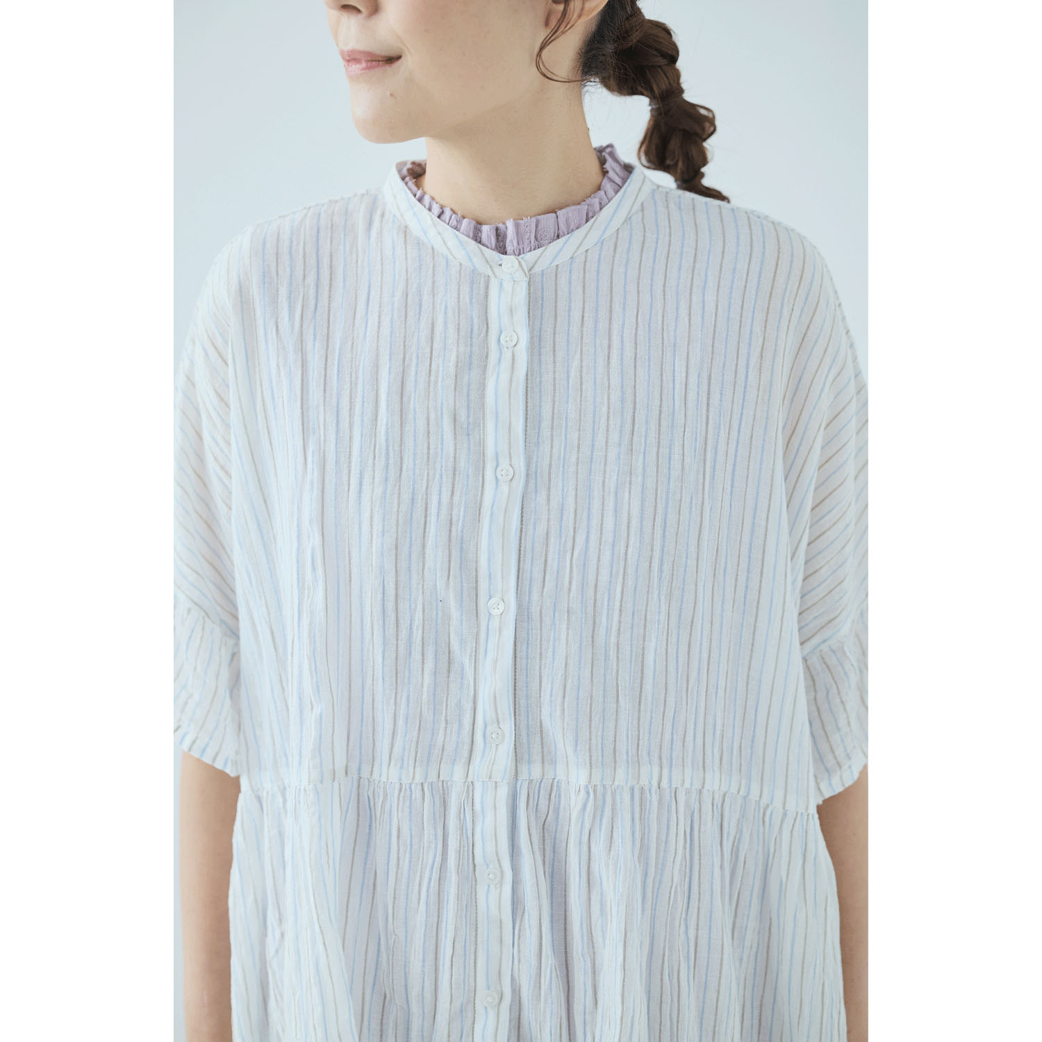 cloudnine 定番SZコットンスラブ天竺×ドビーストライプ刺繍タンクトップ - 画像20