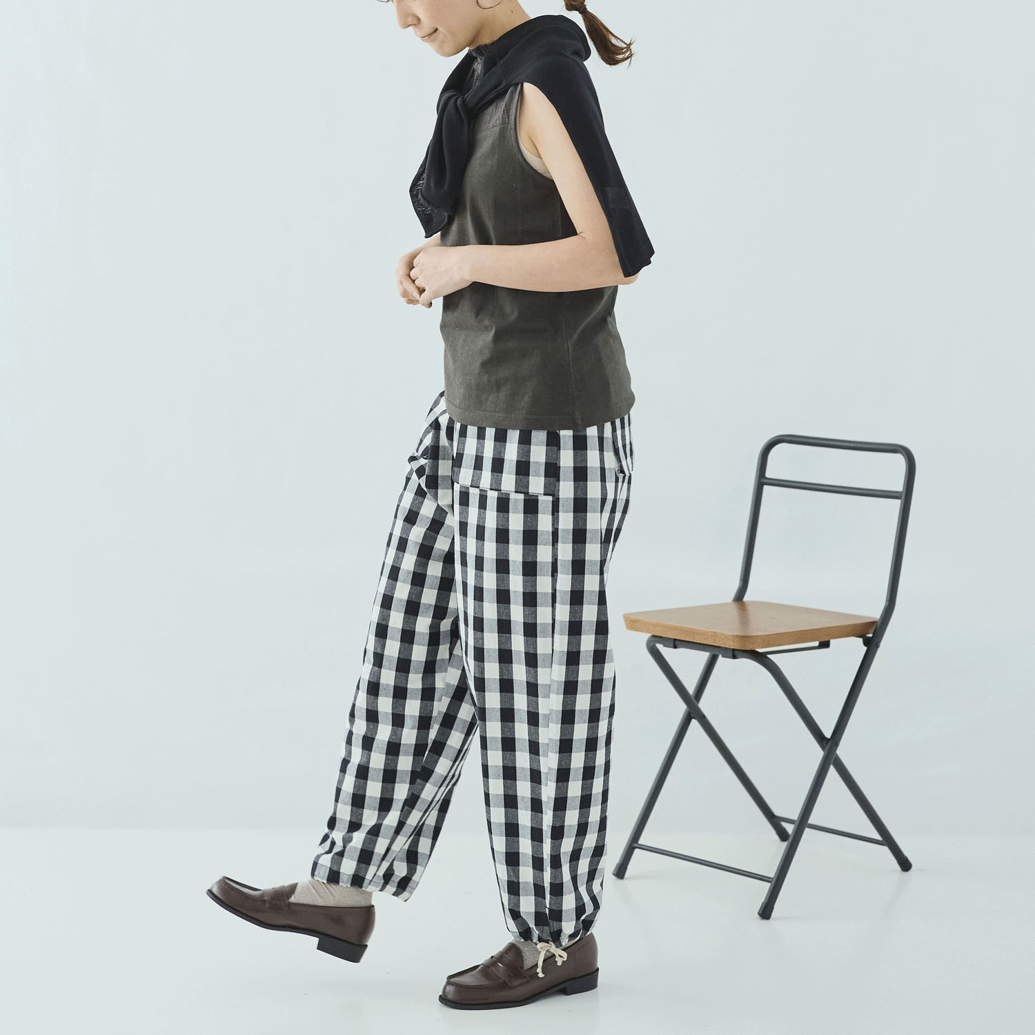 cloudnine 定番SZコットンスラブ天竺×ドビーストライプ刺繍タンクトップ - 画像3