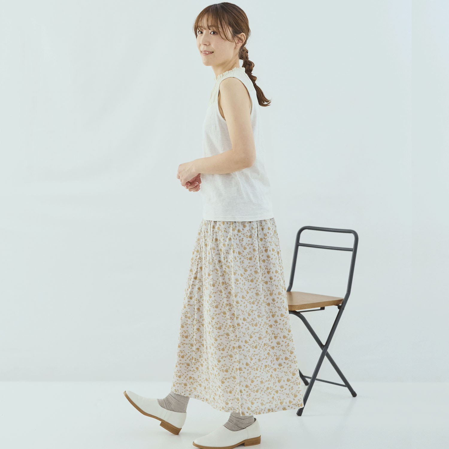 cloudnine 定番SZコットンスラブ天竺×ドビーストライプ刺繍タンクトップ - 画像10