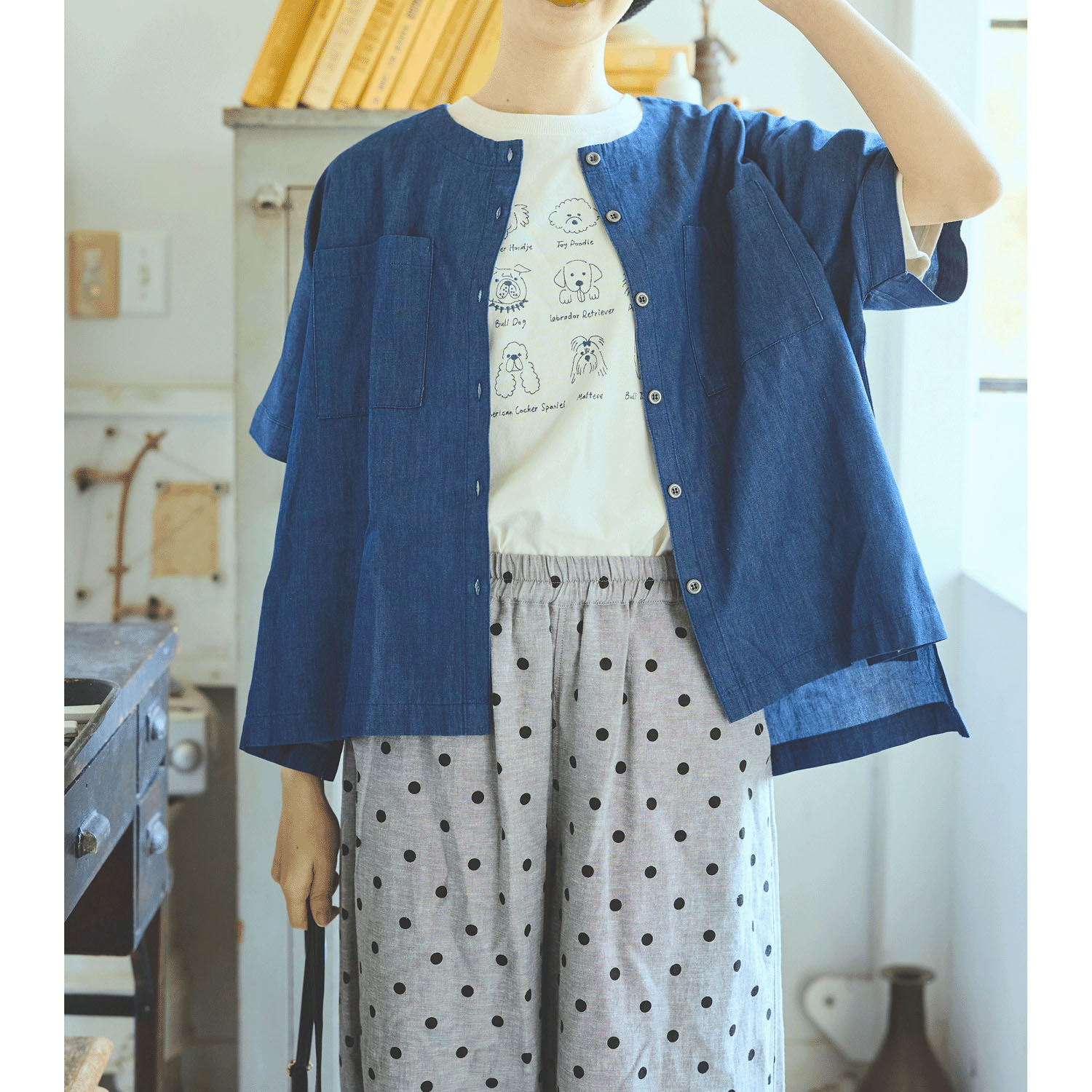 cloudnine UVカット犬刺繍入りTシャツ - 画像4