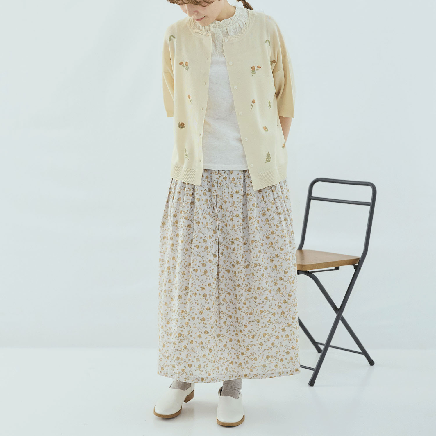 cloudnine  花刺繍入りニットカーディガン - 画像3