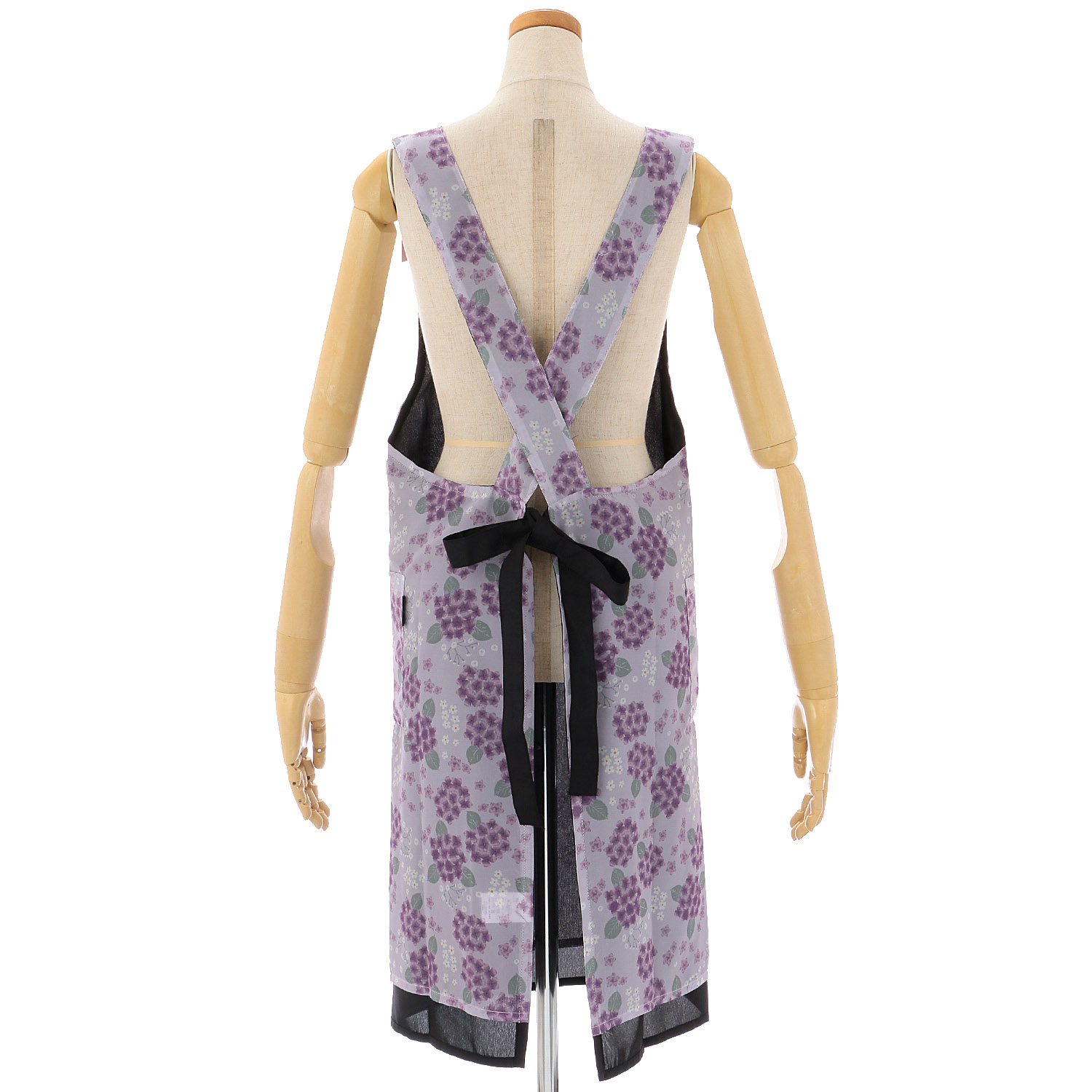 シフォンプリントリバーシブルエプロン 紫陽花柄 - 画像6