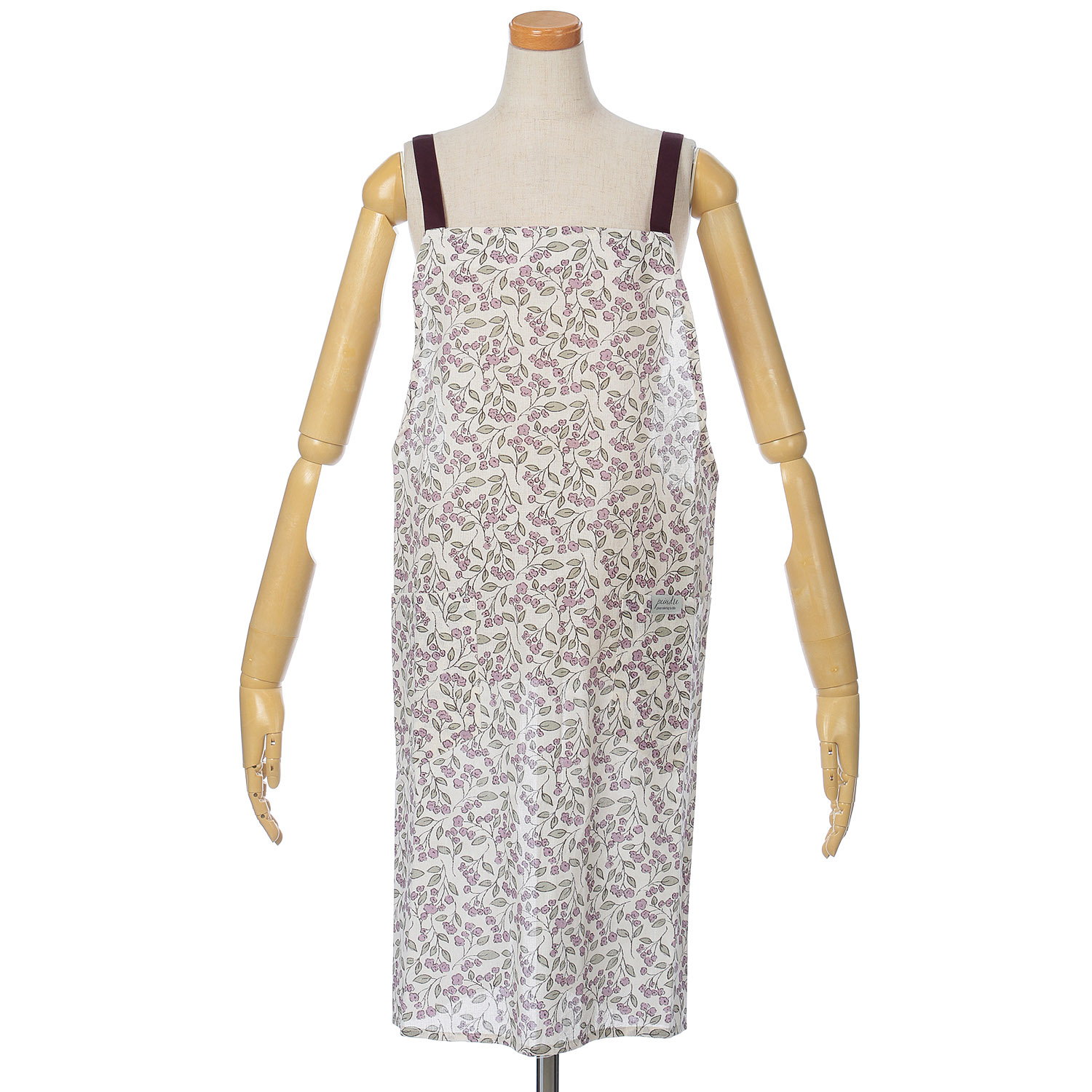 パンドール 花柄ロングエプロン