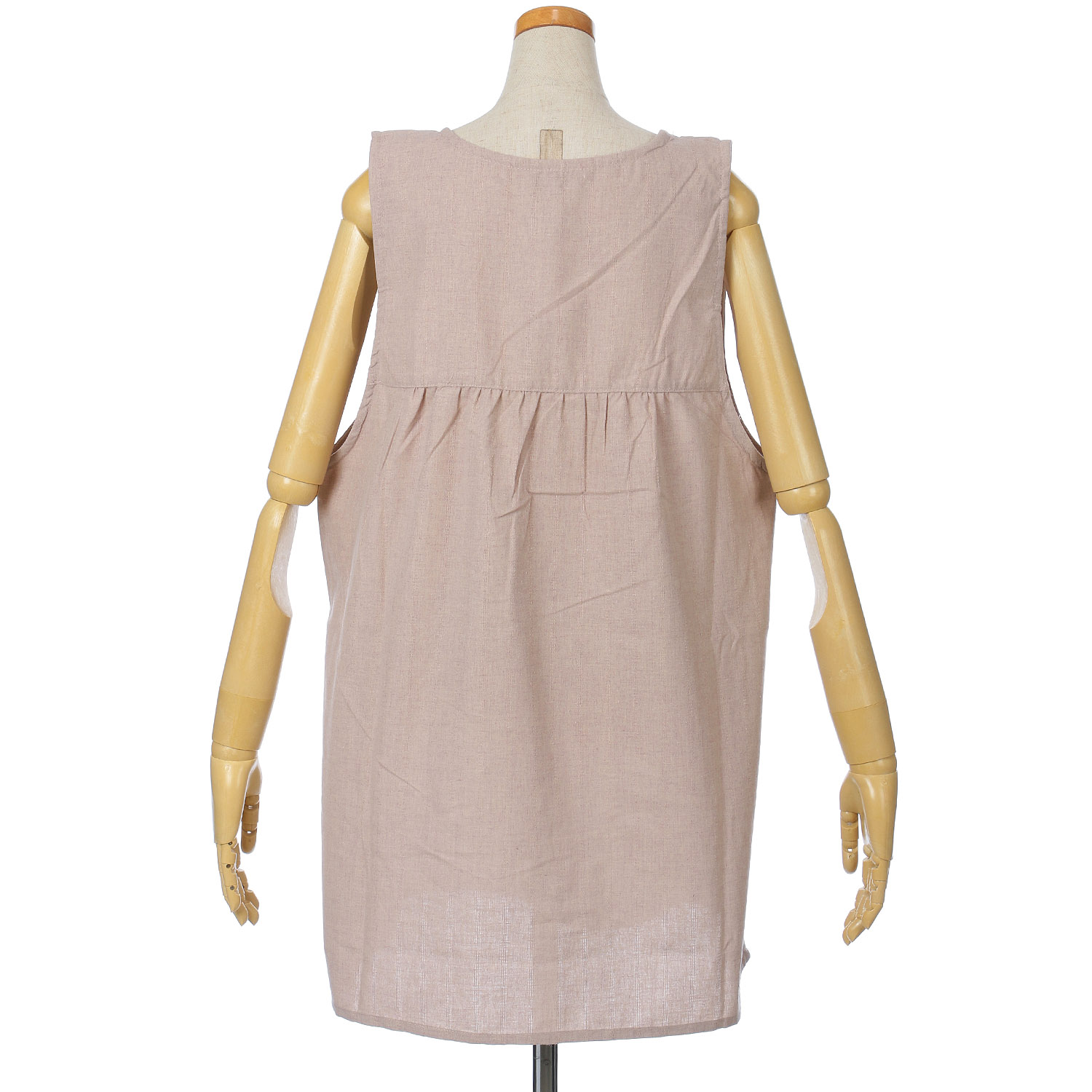 先染めレースポケットかぶりエプロン - 画像4