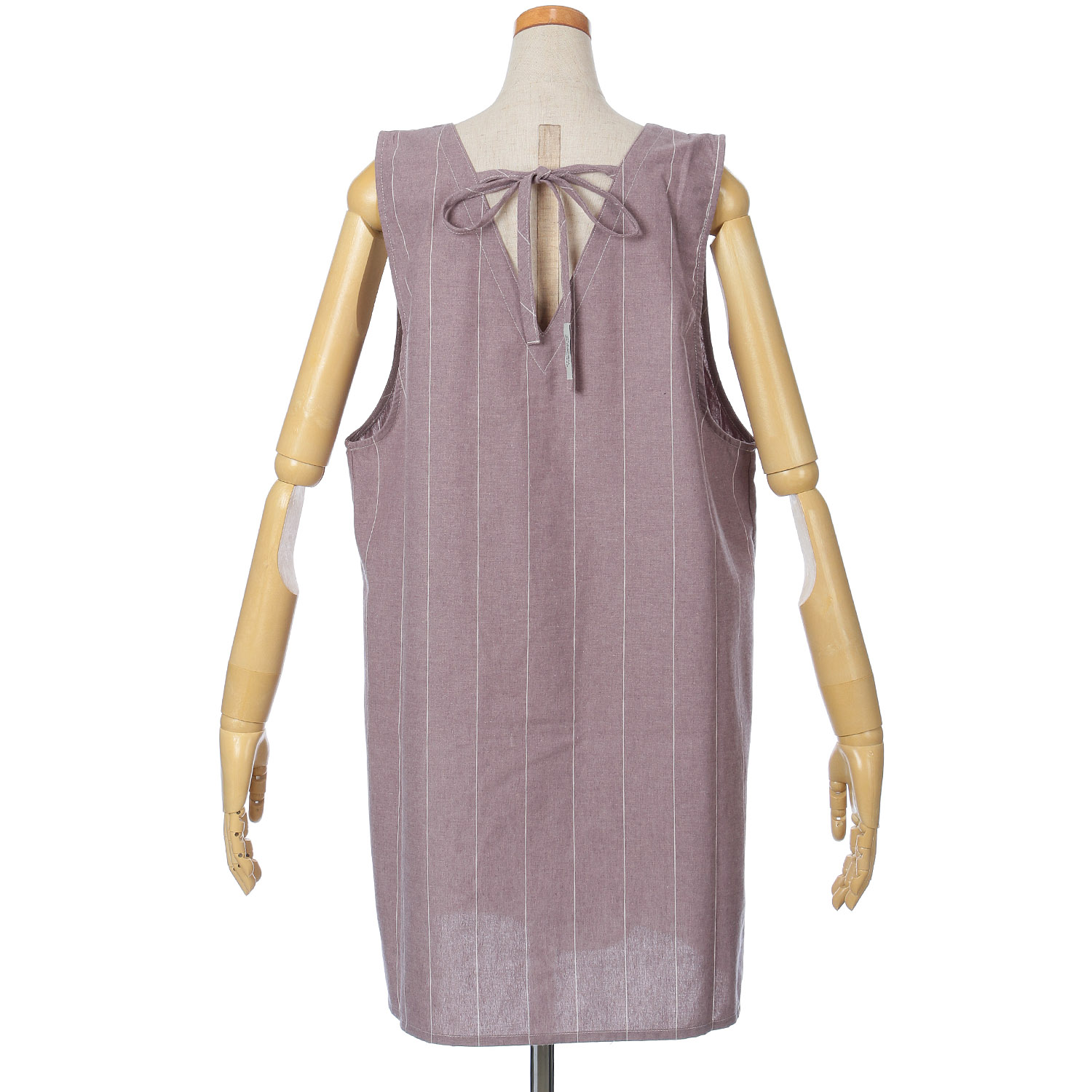 裾プリントバックリボンかぶりエプロン - 画像5