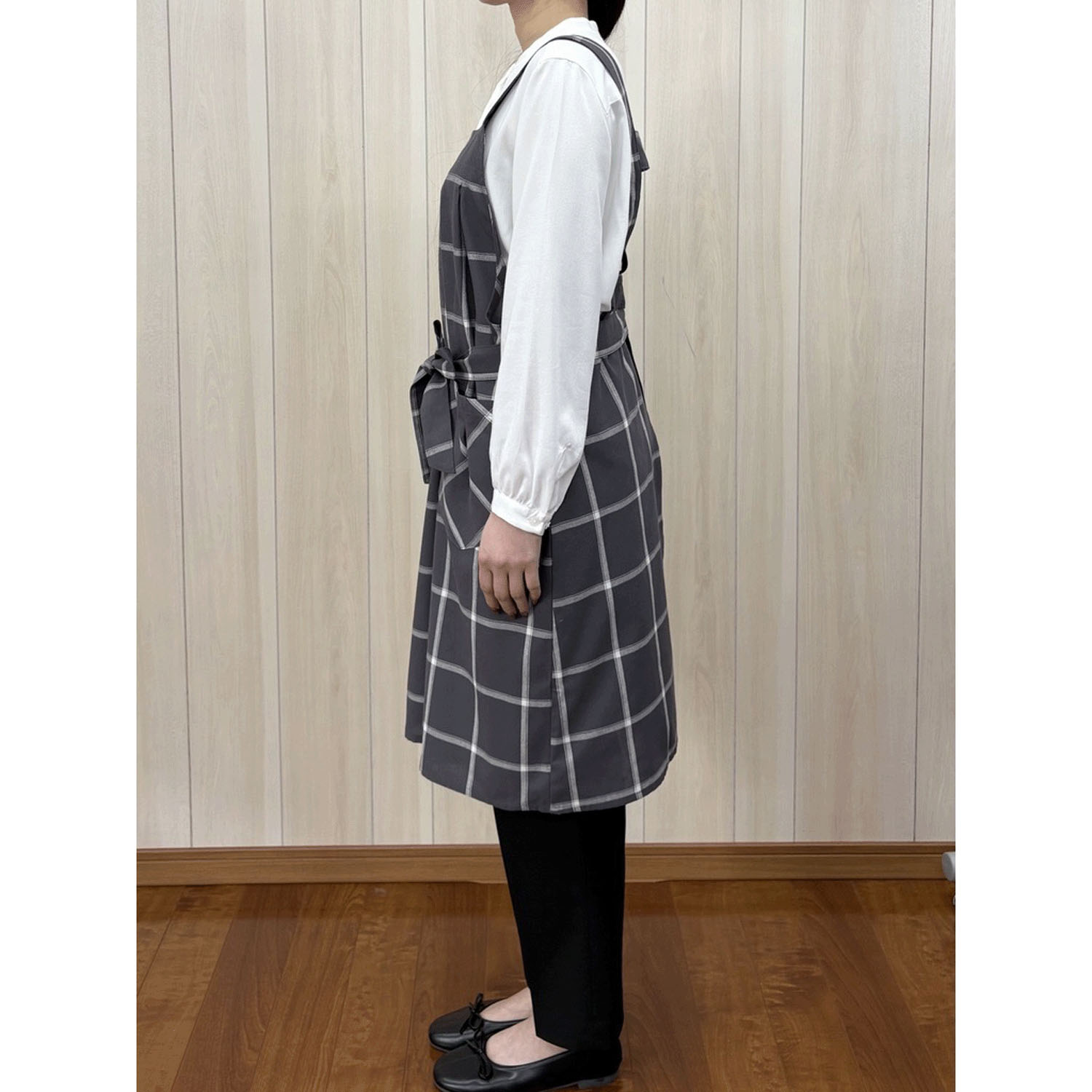ECRU 前縛りH型エプロン - 画像3