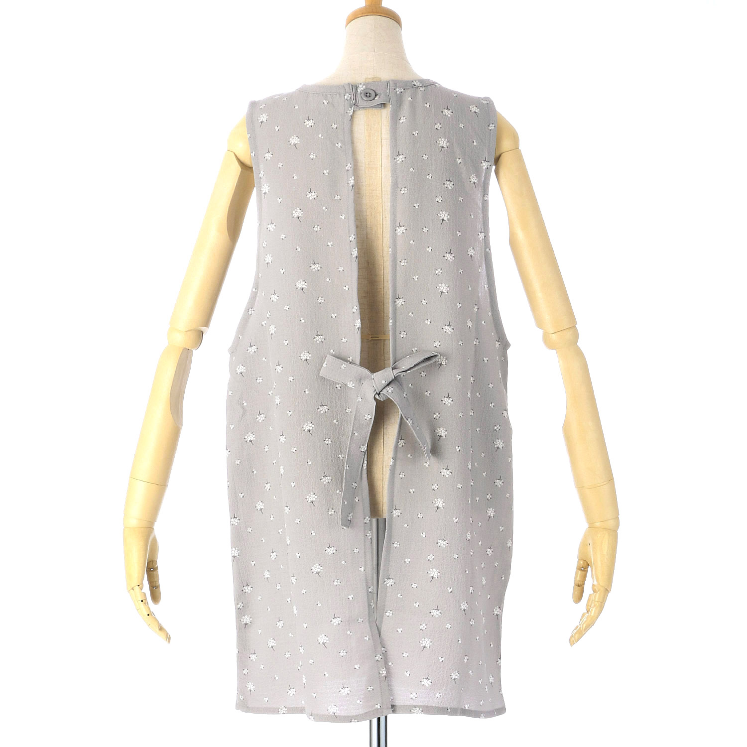 ちりめん小花柄エプロン - 画像2