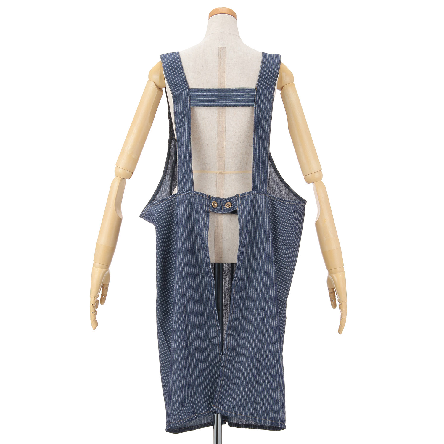 naturic デニム男女兼用エプロン ストライプ - 画像3