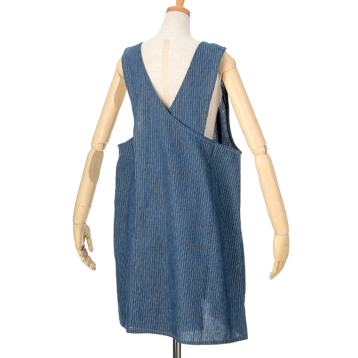 naturic デニムフリークロスエプロン ストライプ - 画像2