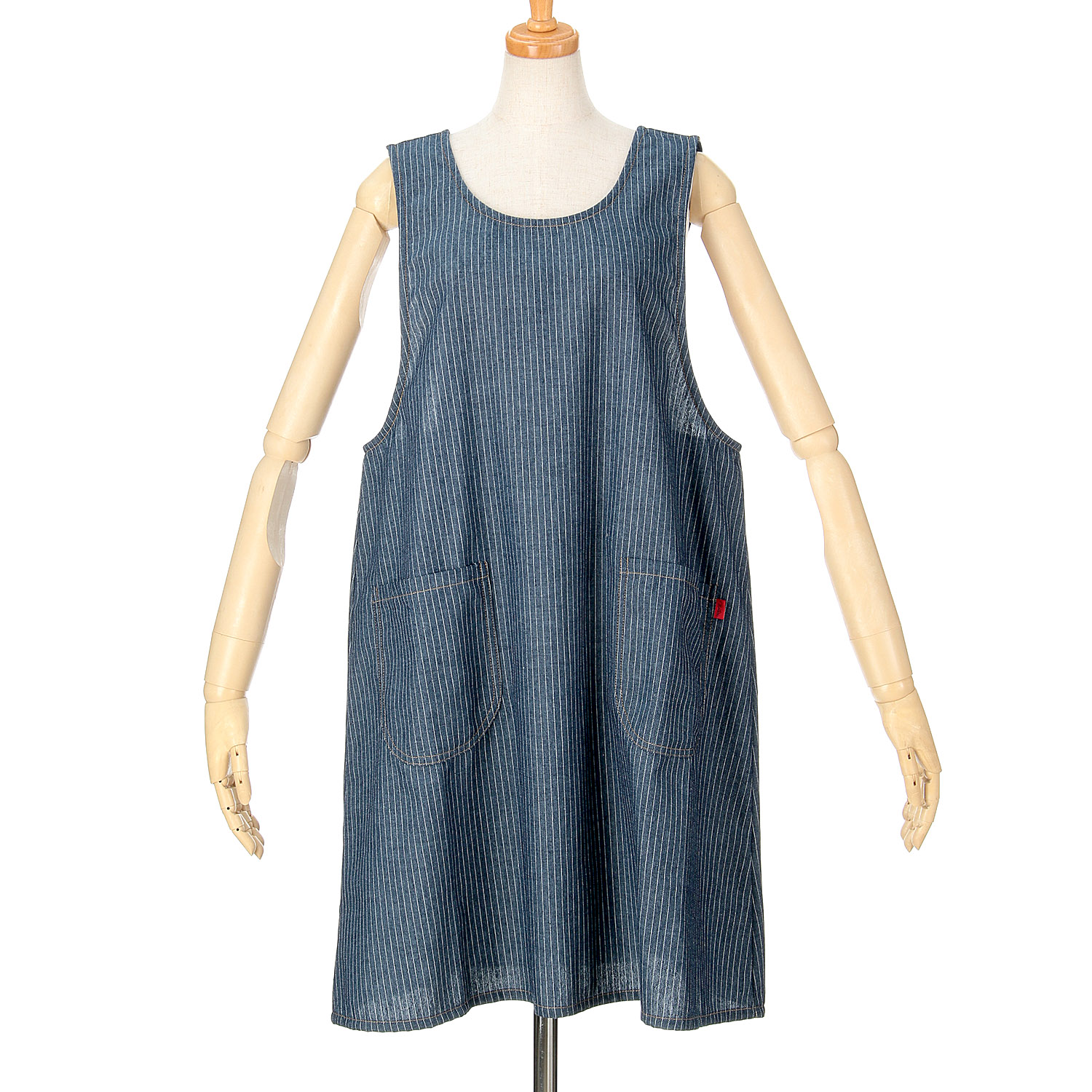 naturic デニムフリークロスエプロン ストライプ - 画像3