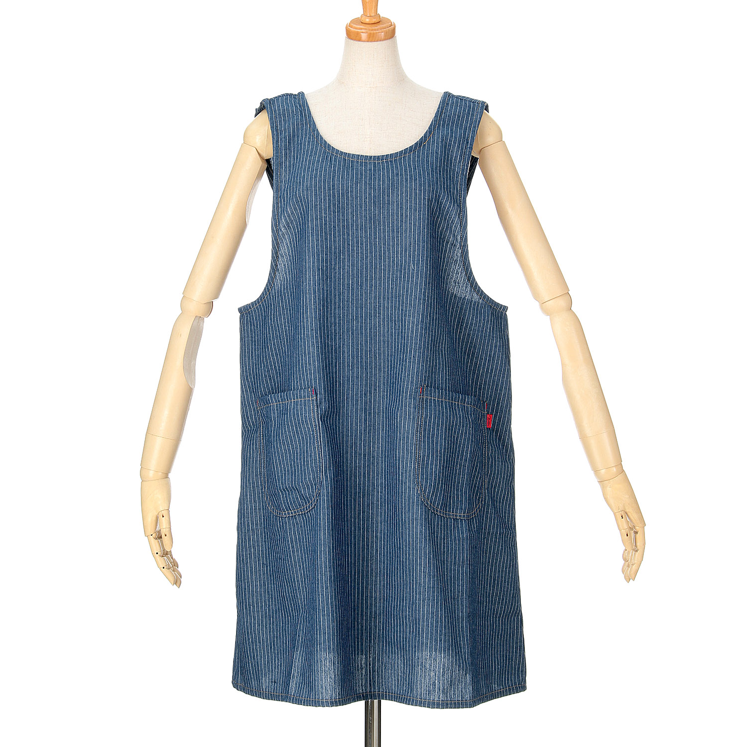 naturic デニムフリークロスエプロン ストライプ - 画像1