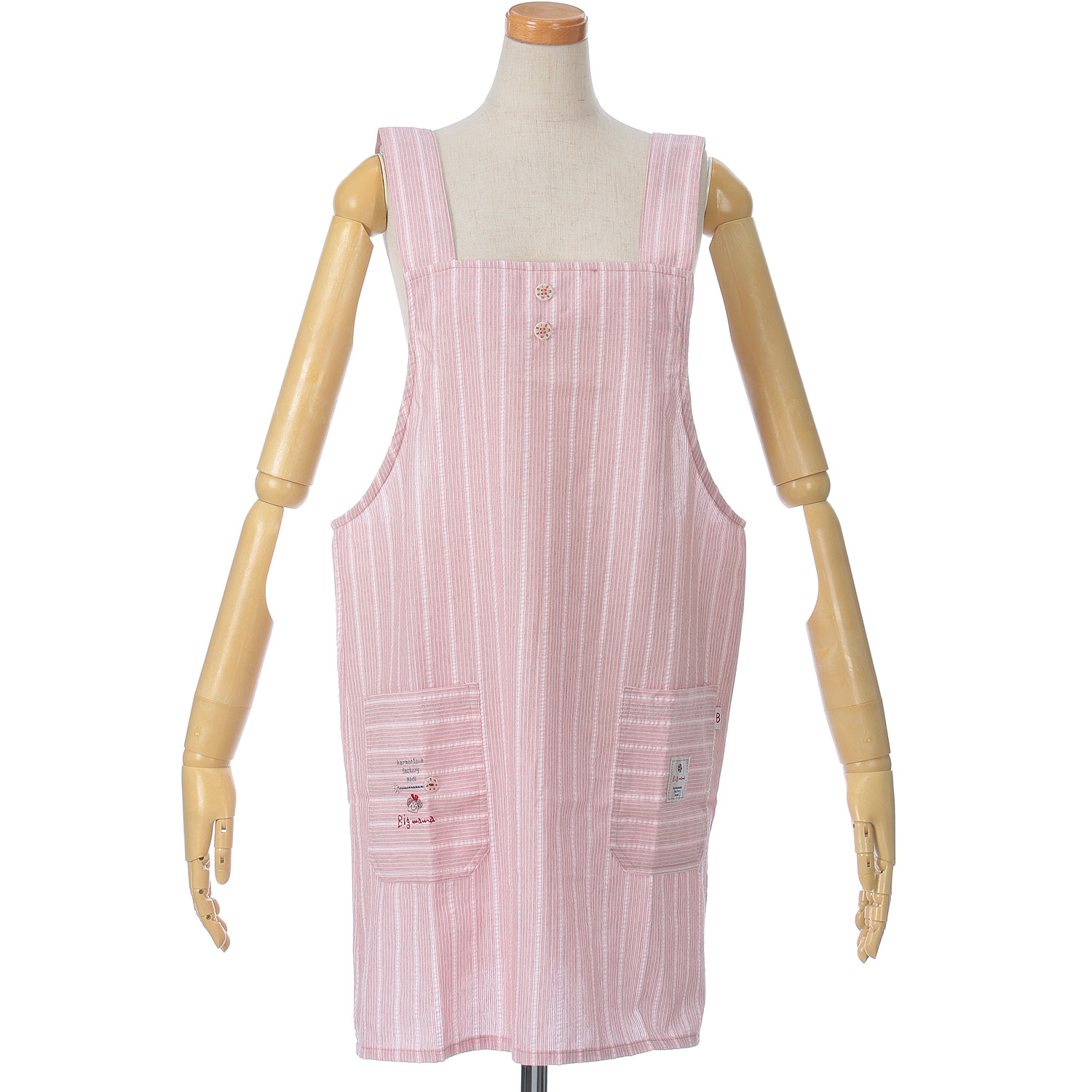 ビッグママ サッカーストライプH型エプロン - 画像1