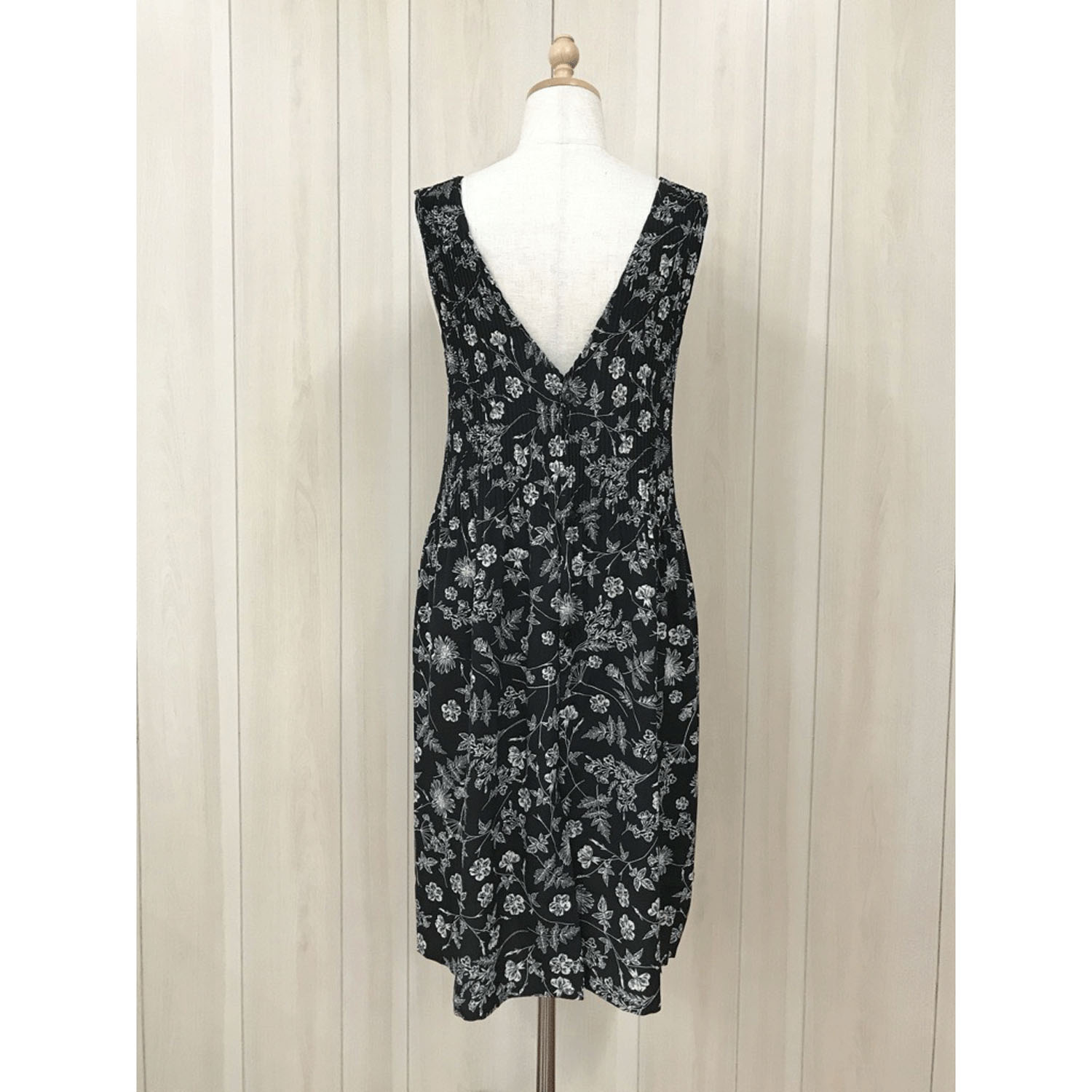 シルキータッチプリント ロングプリーツ花柄エプロン - 画像5