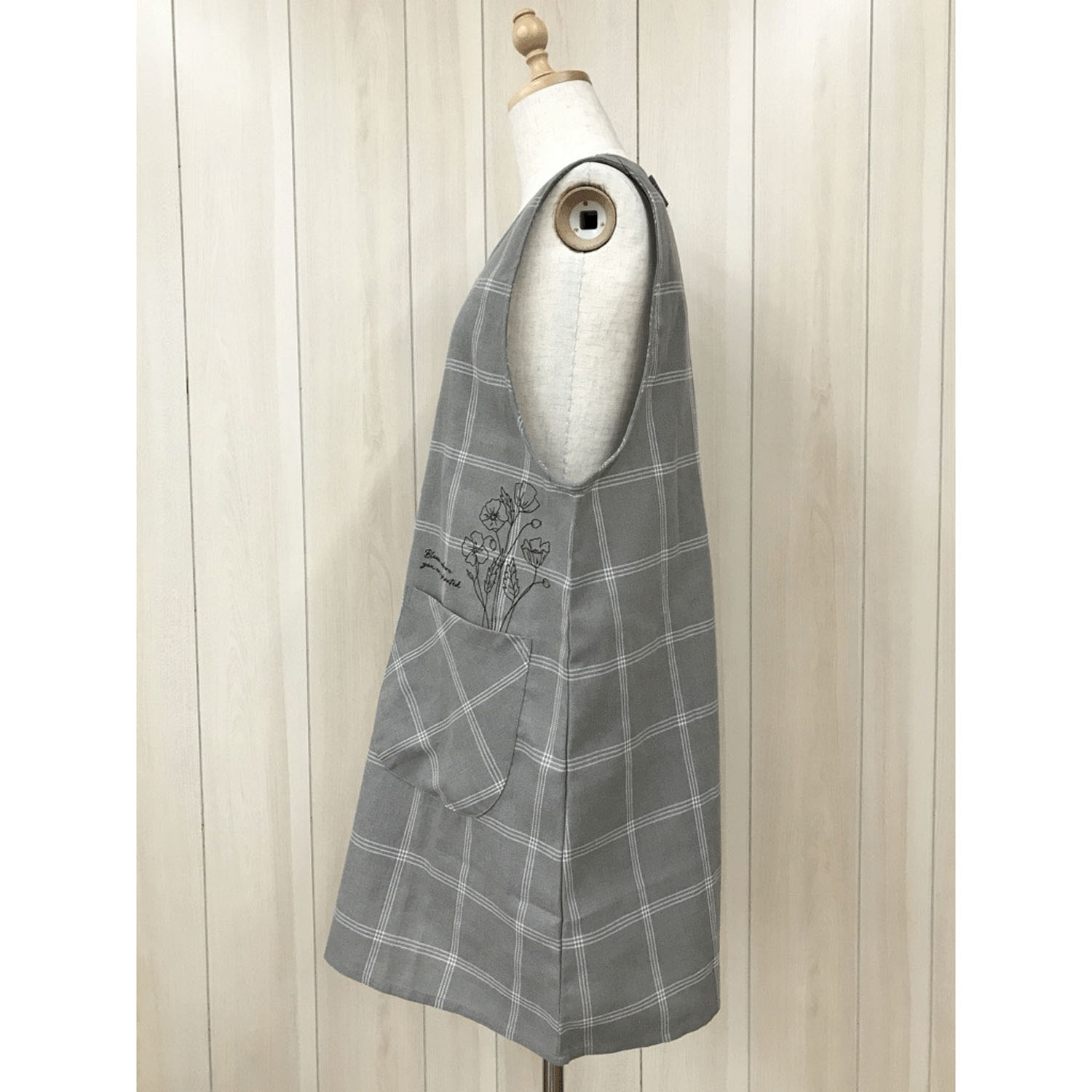 大寸先染め後ろシャーリングエプロン - 画像2