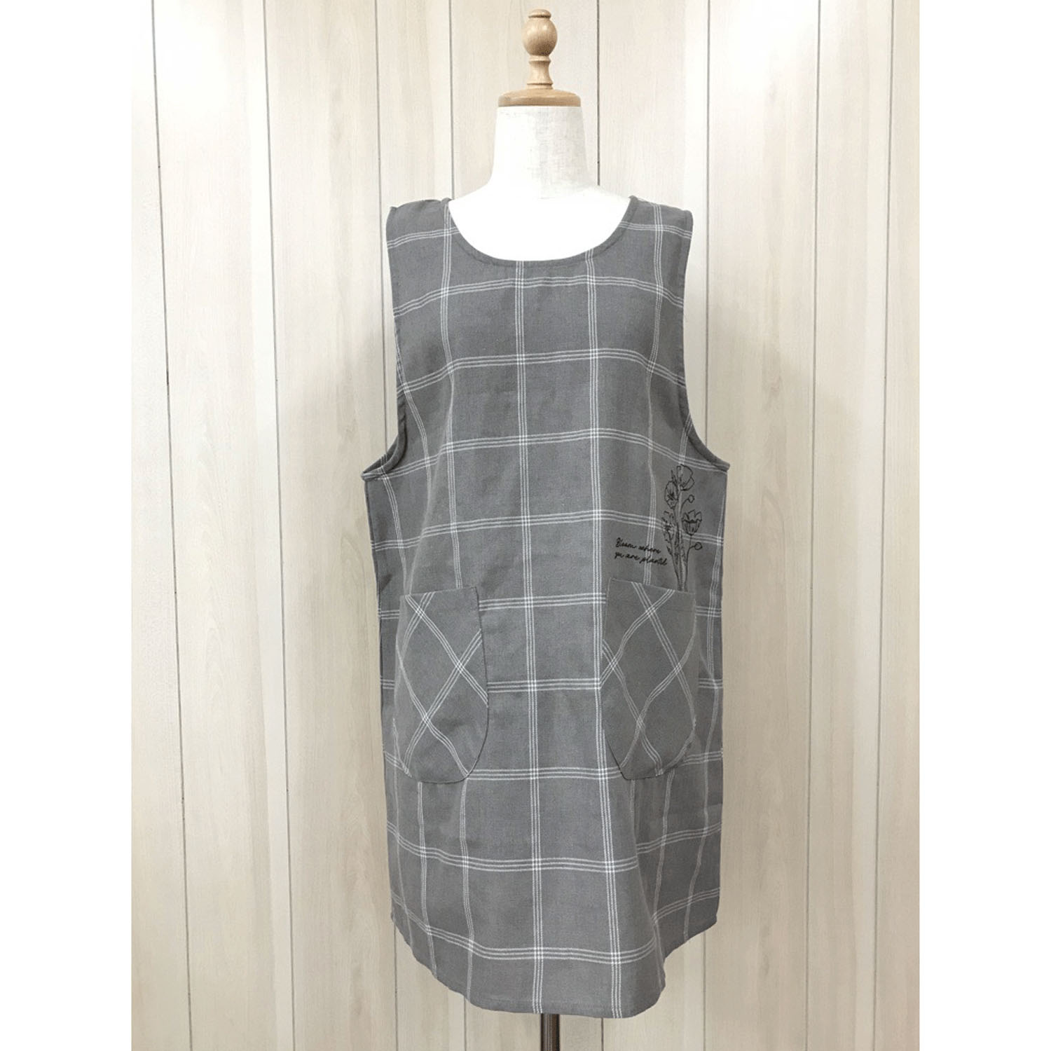 大寸先染め後ろシャーリングエプロン - 画像1