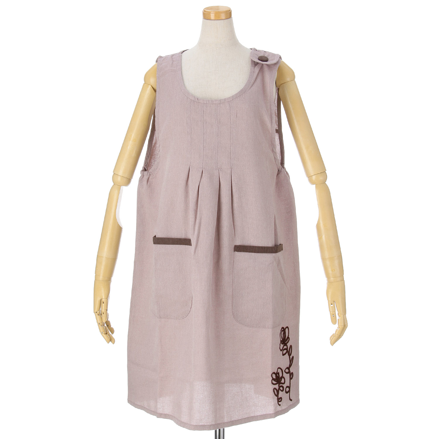 ECRUコード刺繍エプロン - 画像4