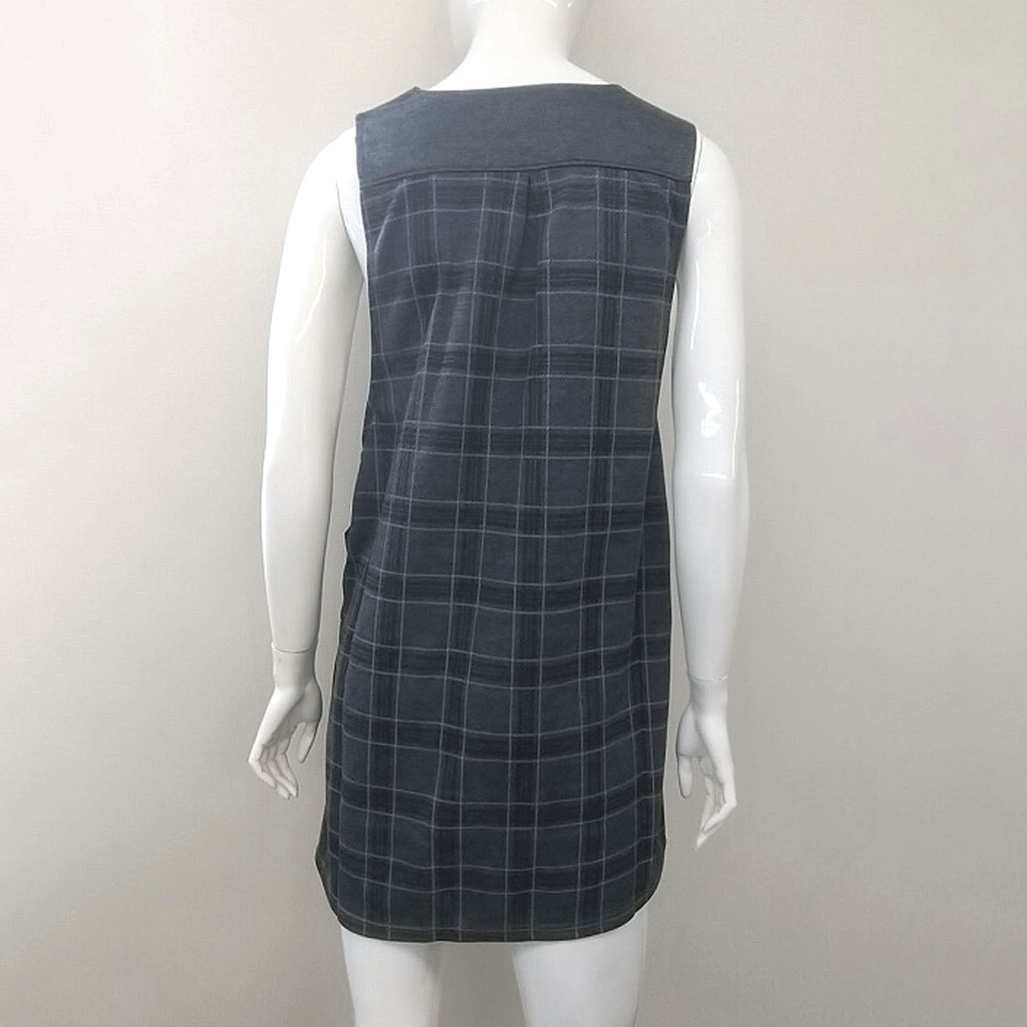 ダンボール 格子柄 黒猫アップリケ - 画像2