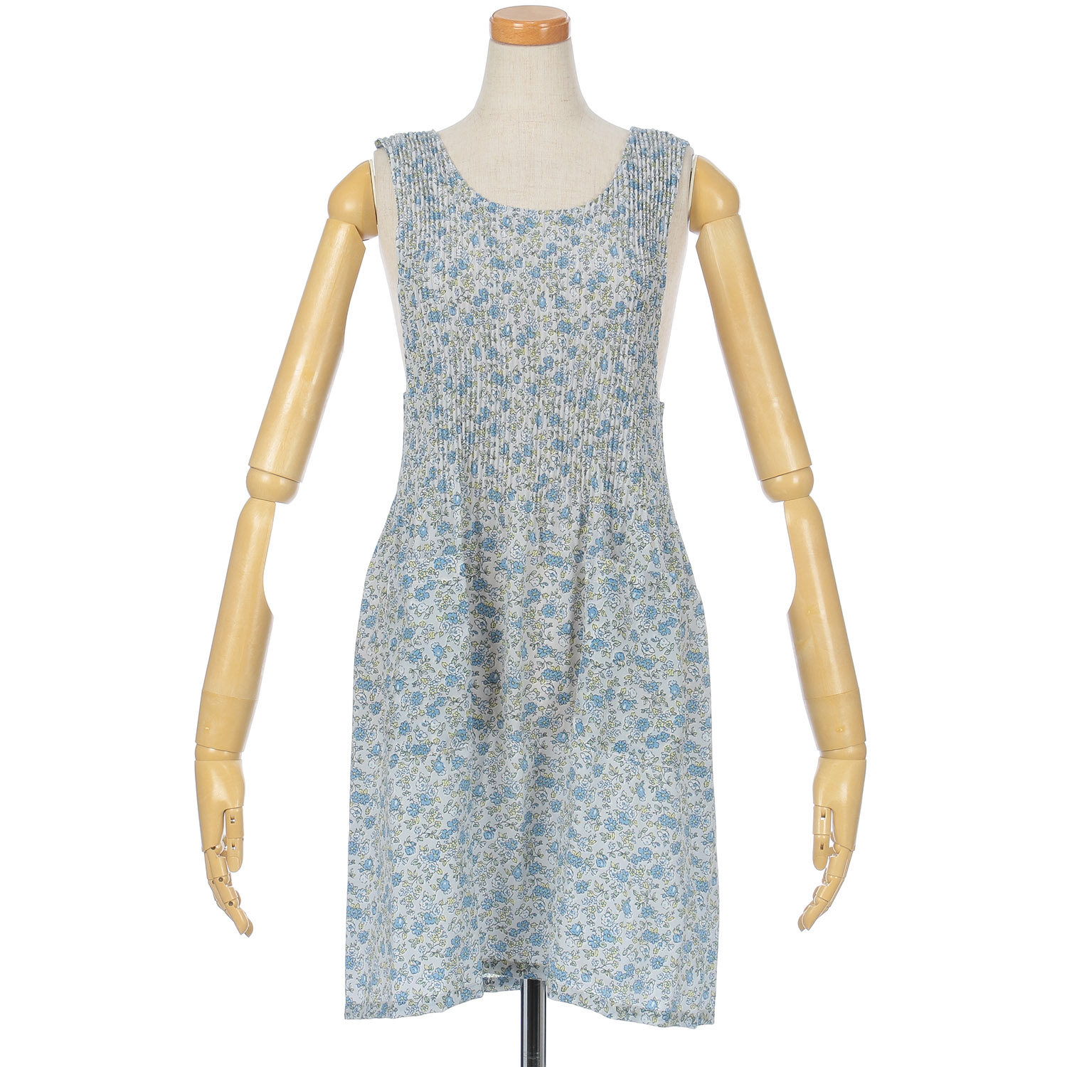 チリメンプリントプリーツエプロン - 画像1