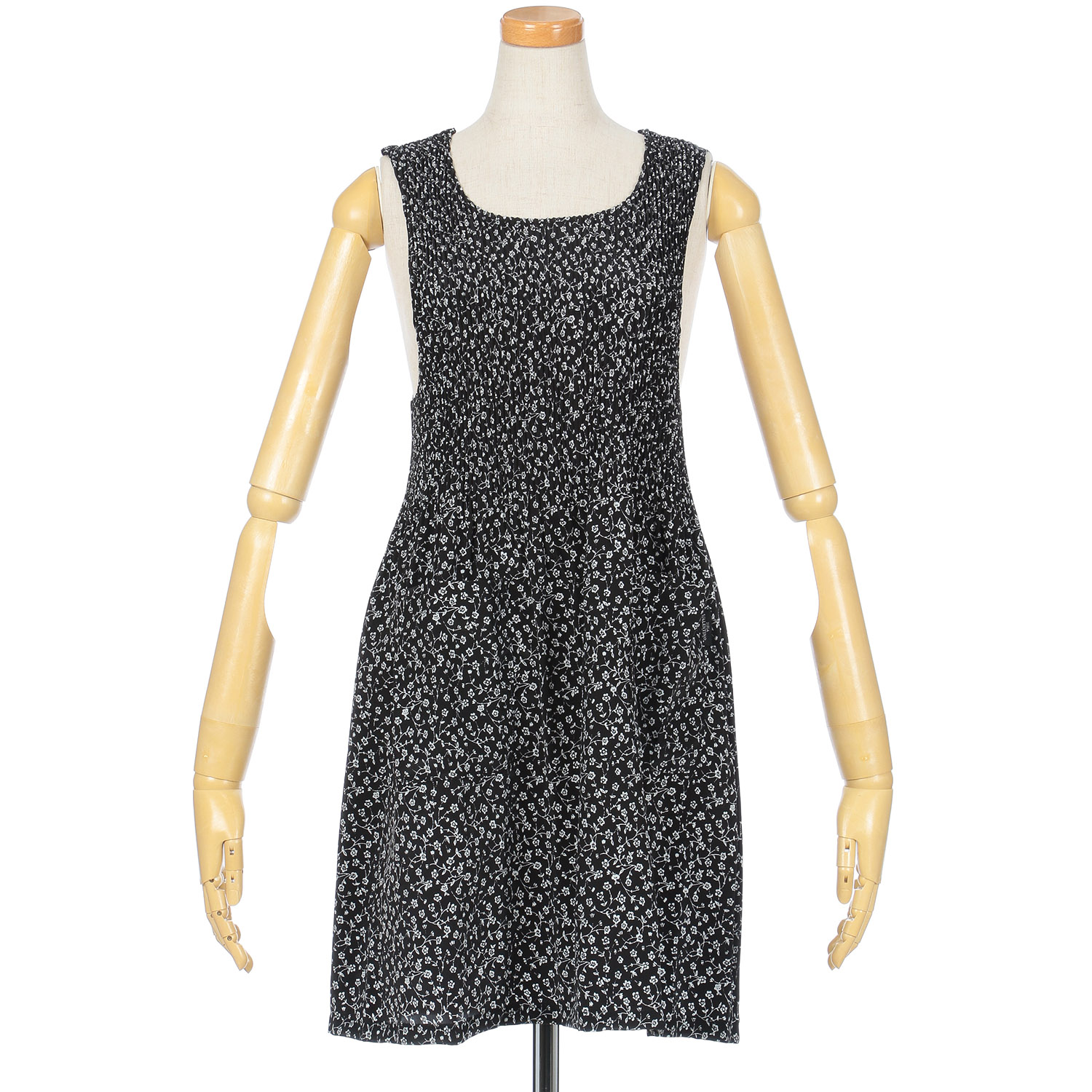 チリメンプリントプリーツエプロン - 画像2