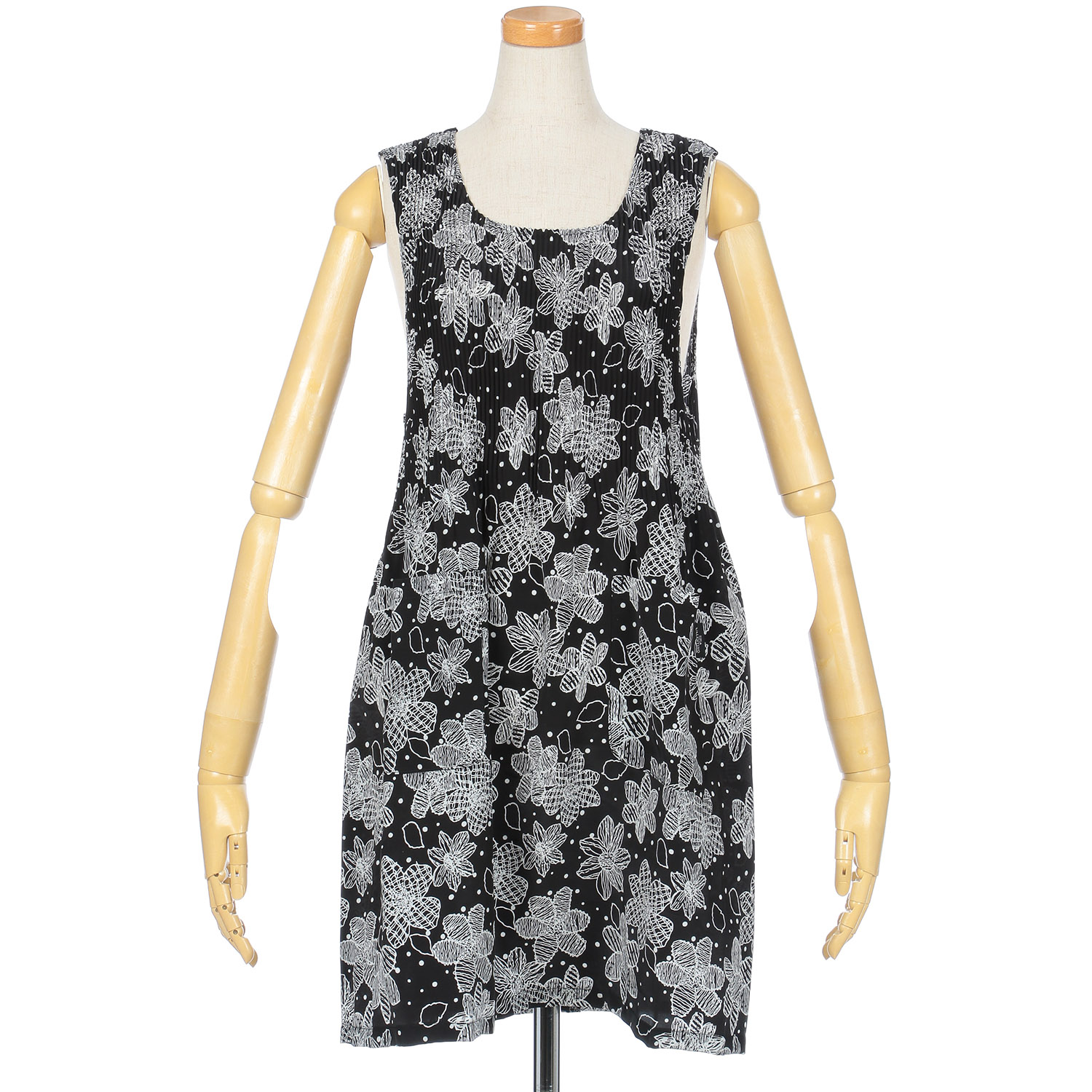 チリメンプリントプリーツエプロン - 画像5