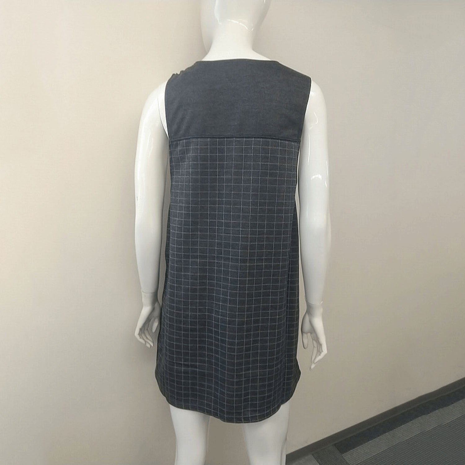 ダンボール 格子柄 シマエナガアップリケ - 画像2